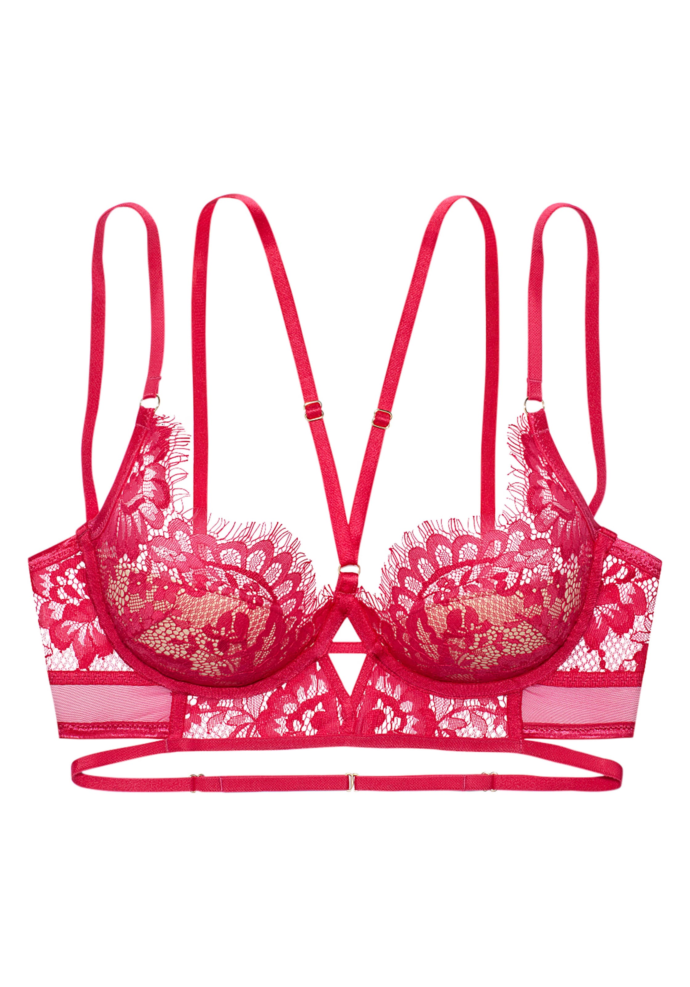 LASCANA Push-up-BH, in aufregender Bänder-Optik, sexy Dessous