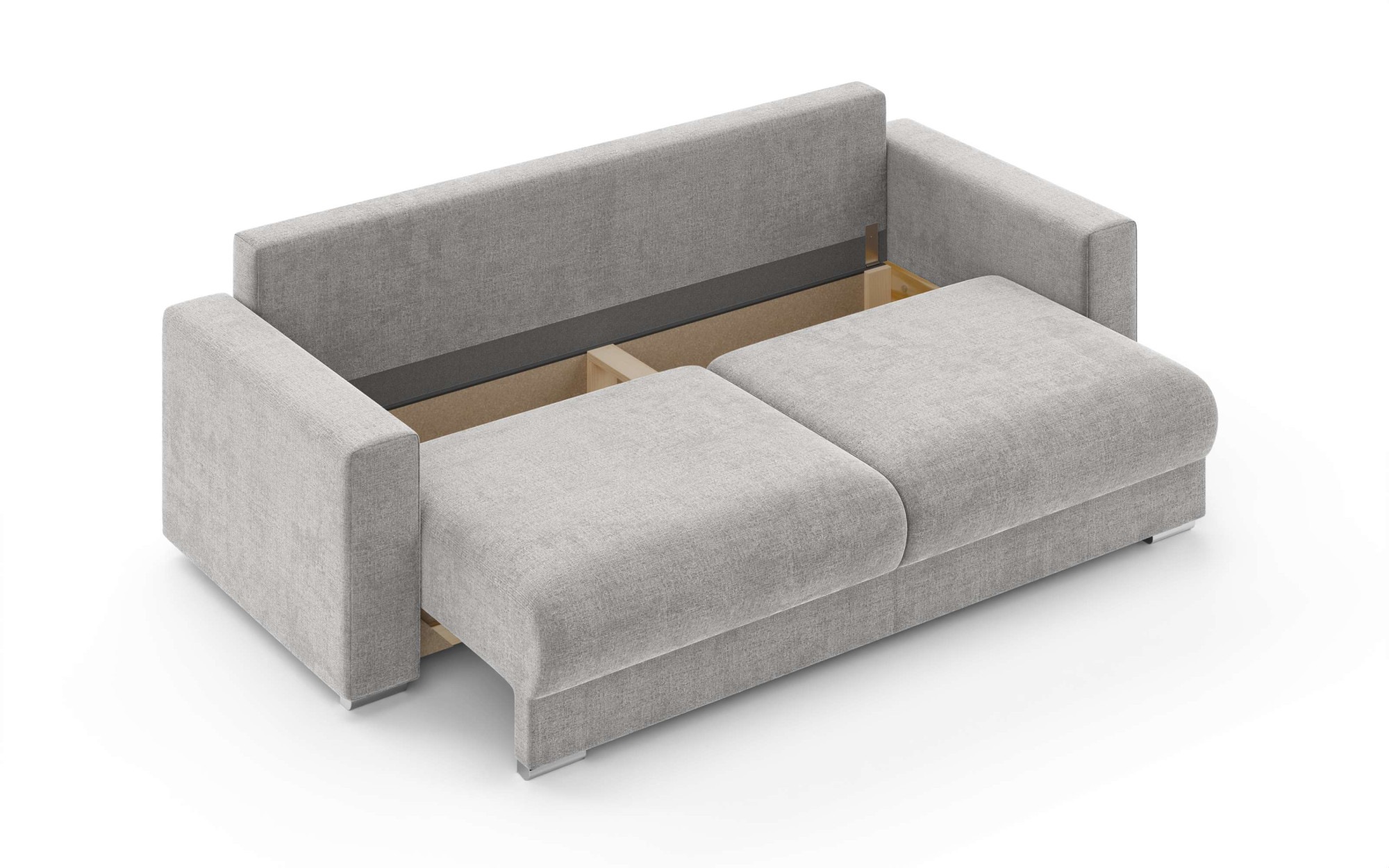 INOSIGN 3-Sitzer »Stevinson Schlafsofa mit Bettkasten, Maße B/H/T: 229/87/97 cm«, mit Wellenunterfederung, 2 Rückenkissen und 2 Zierkissen