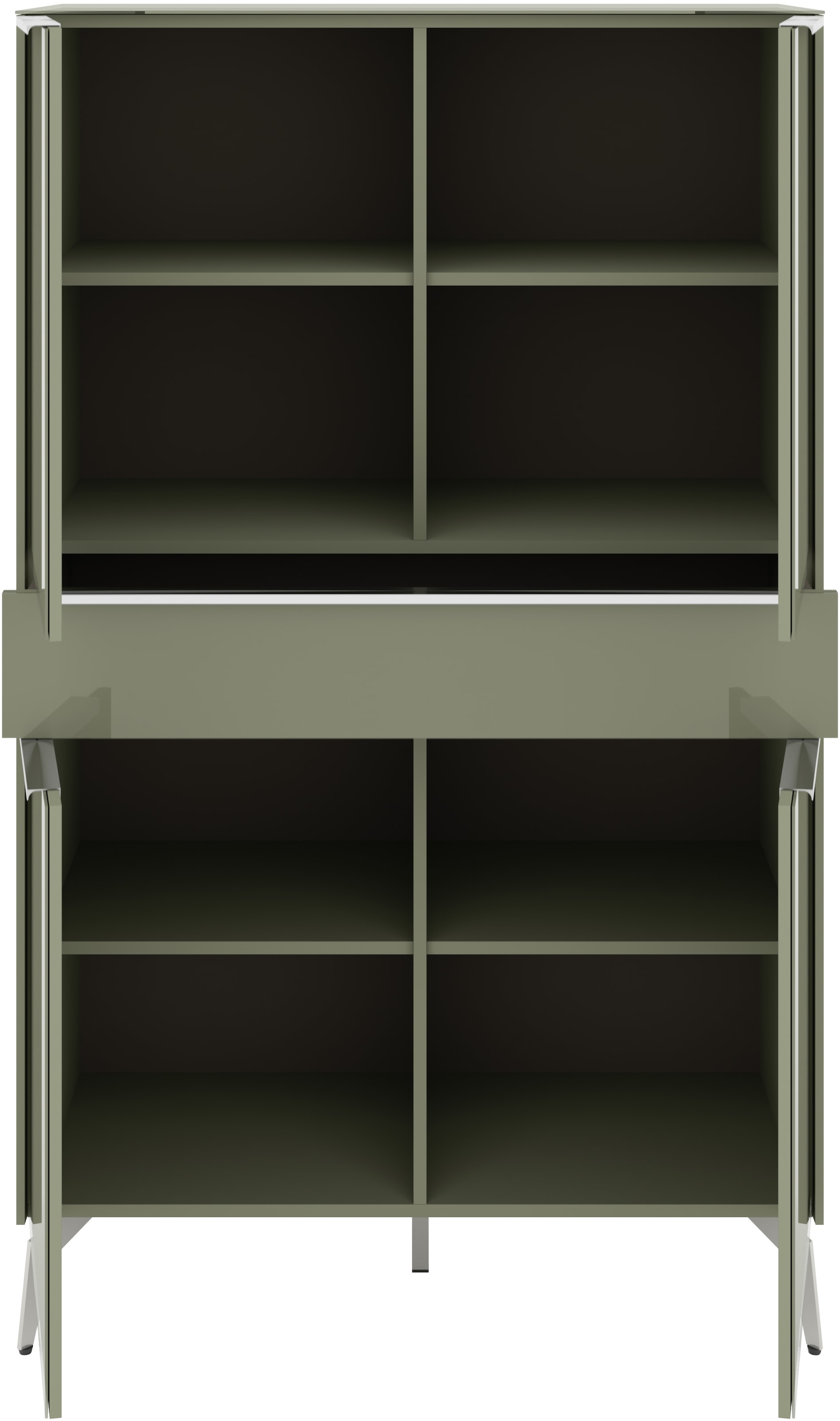 set one by Musterring Highboard »Reno« 1 Stk. tlg. Mit Winkelfuß in diversen Farben, 155 cm Höhe & Farbauswahl