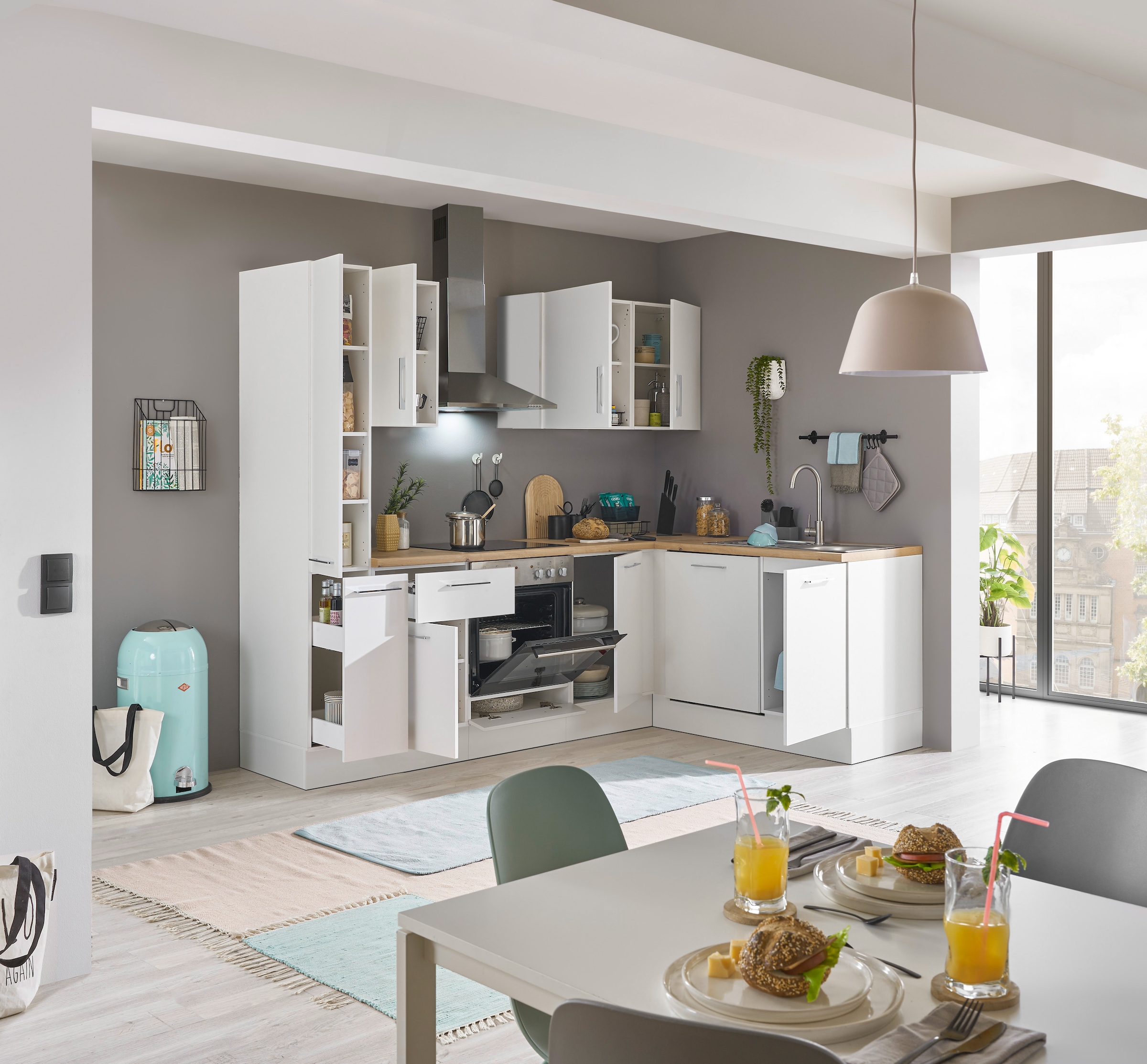 BASIC by Balculina Winkelküche »Turin«, Stellbreite 250x175 cm, wahlweise mit E-Geräten