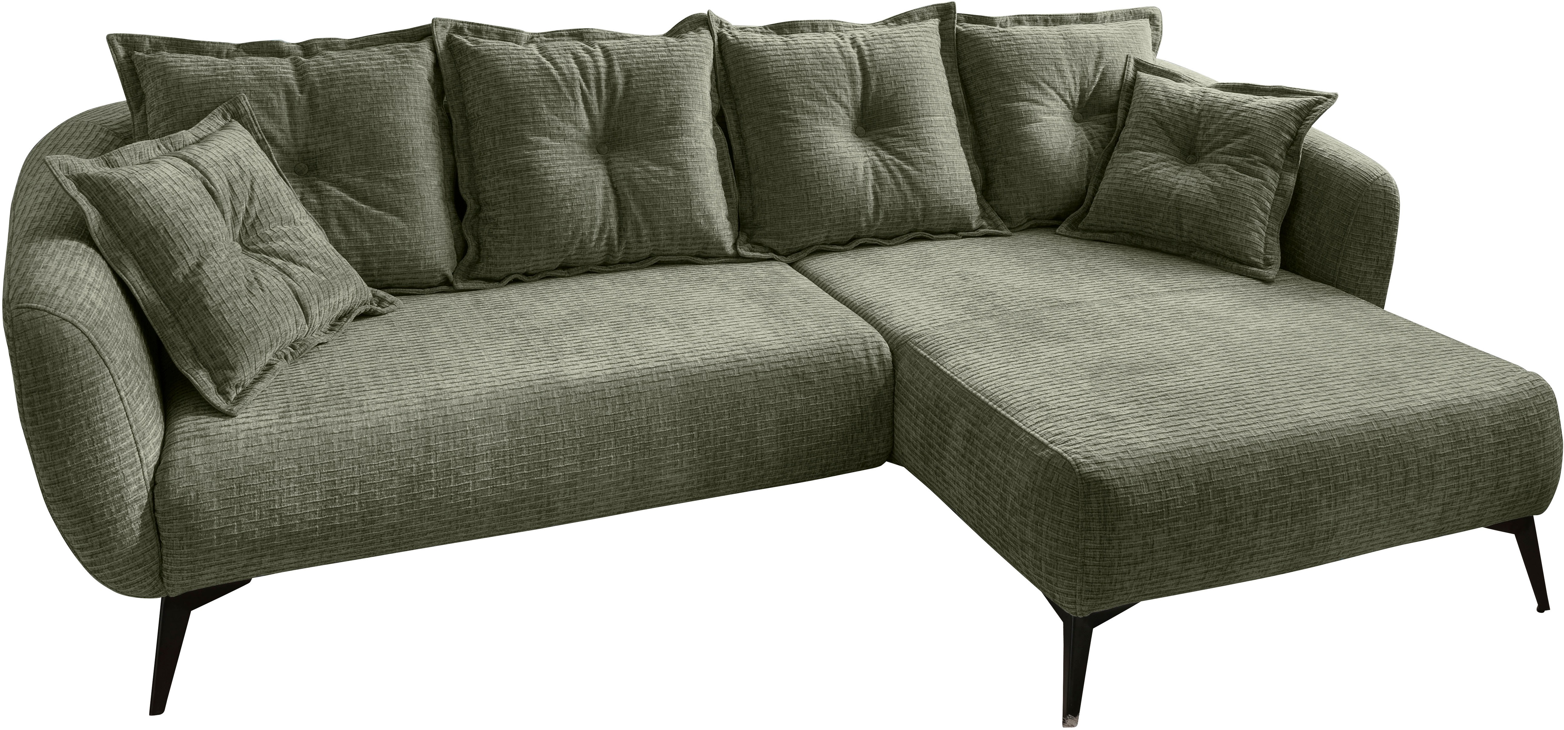 Thumbnail - Home affaire Ecksofa "Baggio Stellmaße 277/162 cm, modern & elegant, hoher Fuß" L-Form, schwarze Metallfüße
