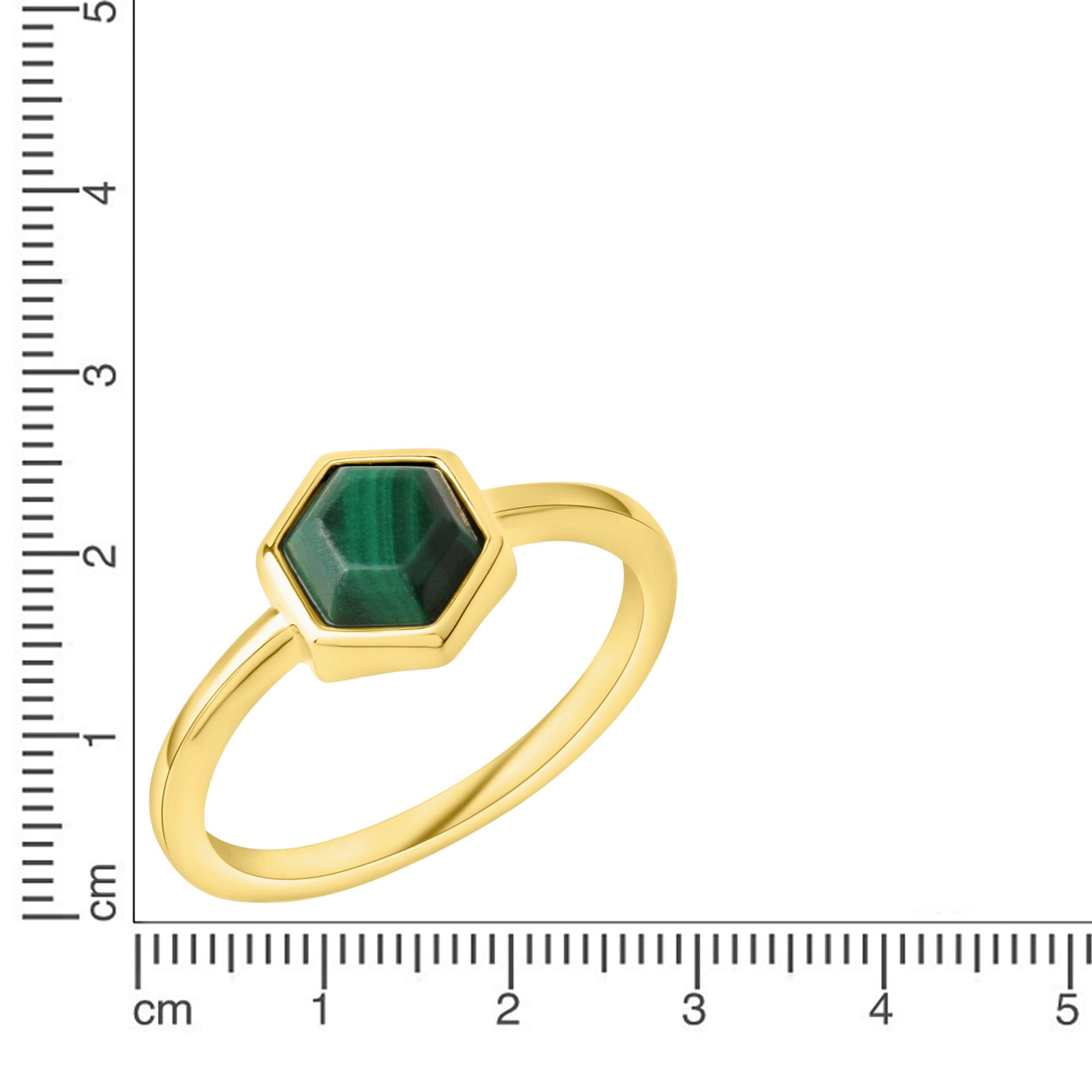CELESTA Fingerring »925 Sterling Silber vergoldet Malachit«