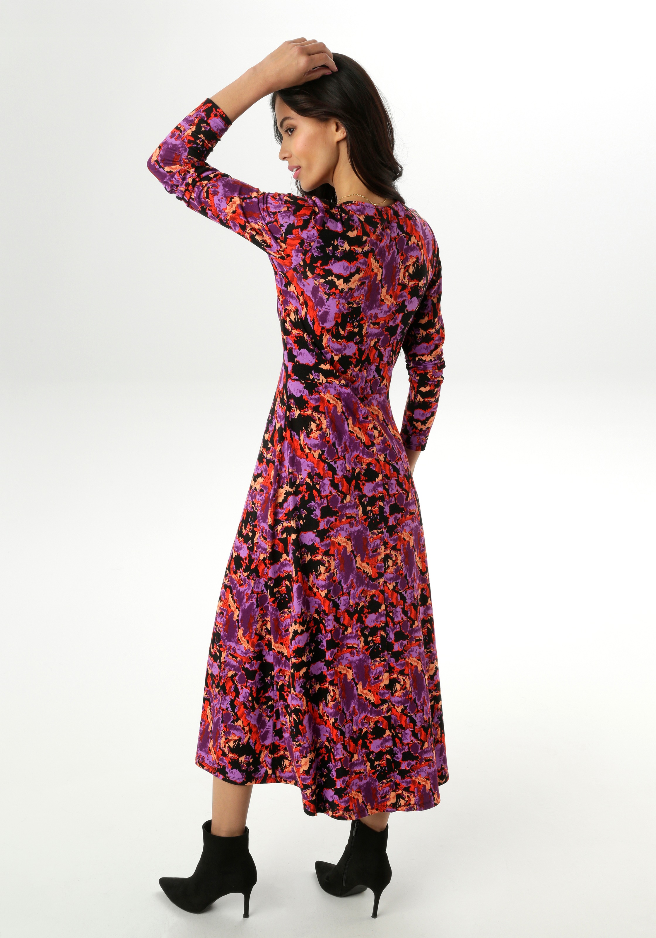 Thumbnail - Aniston SELECTED Maxikleid mit V-Ausschnitt in Wickeloptik und Unterbrustnaht