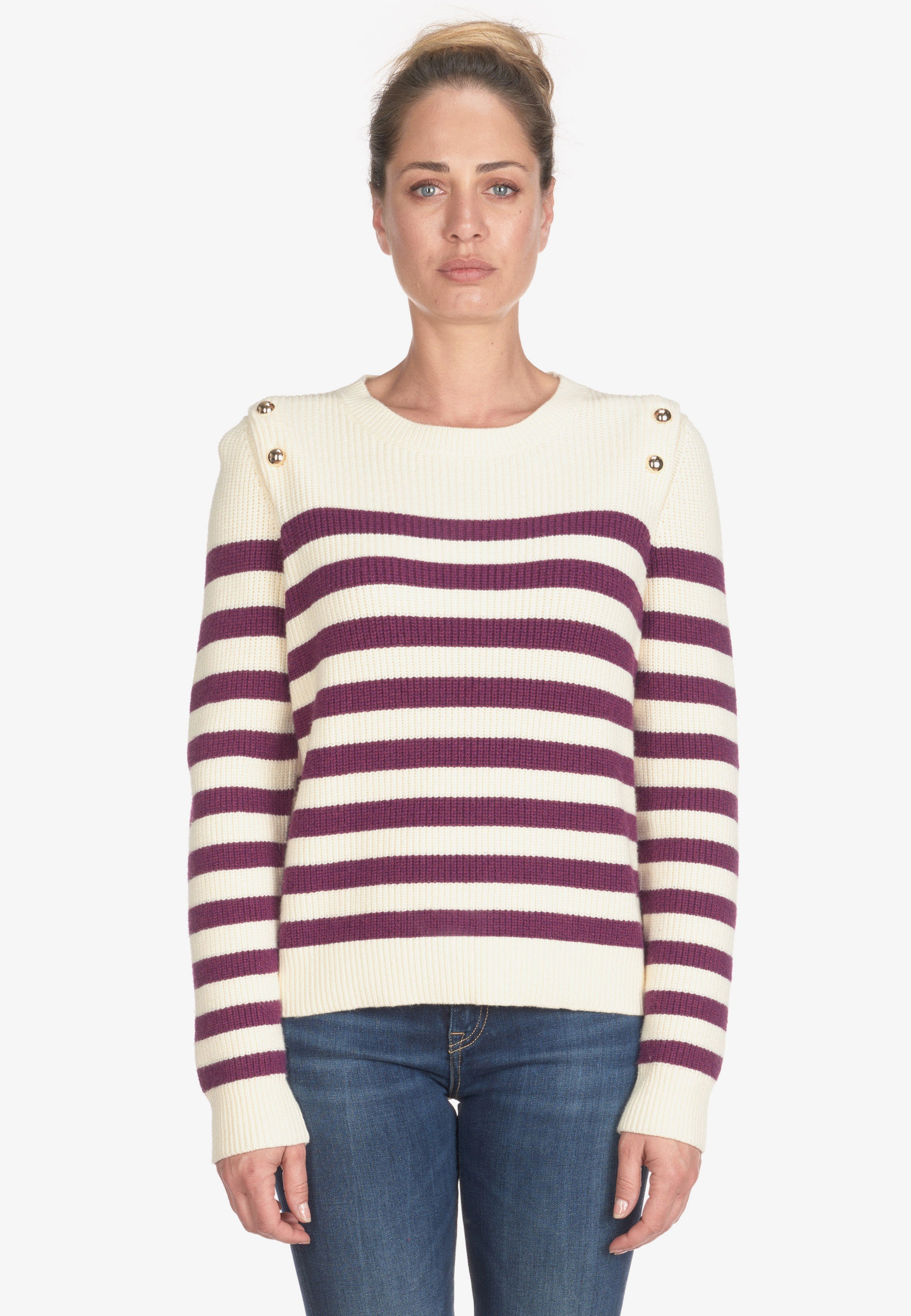 Le Temps Des Cerises Strickpullover "FANIA", mit angesagtem Streifen-Muster