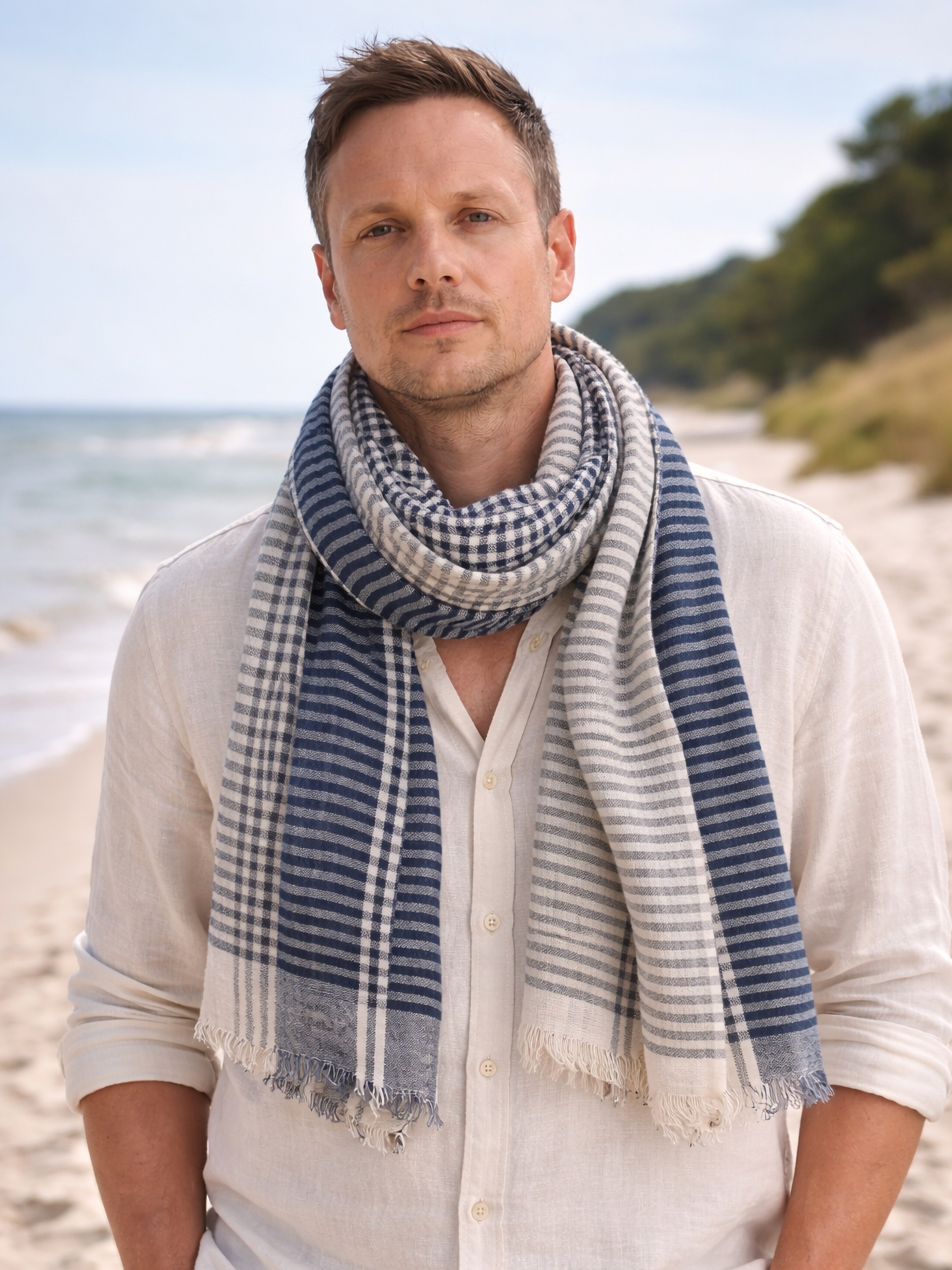 COLLEZIONE ALESSANDRO Modeschal »Nordeney« gestreift, blau-weiß-schwarz