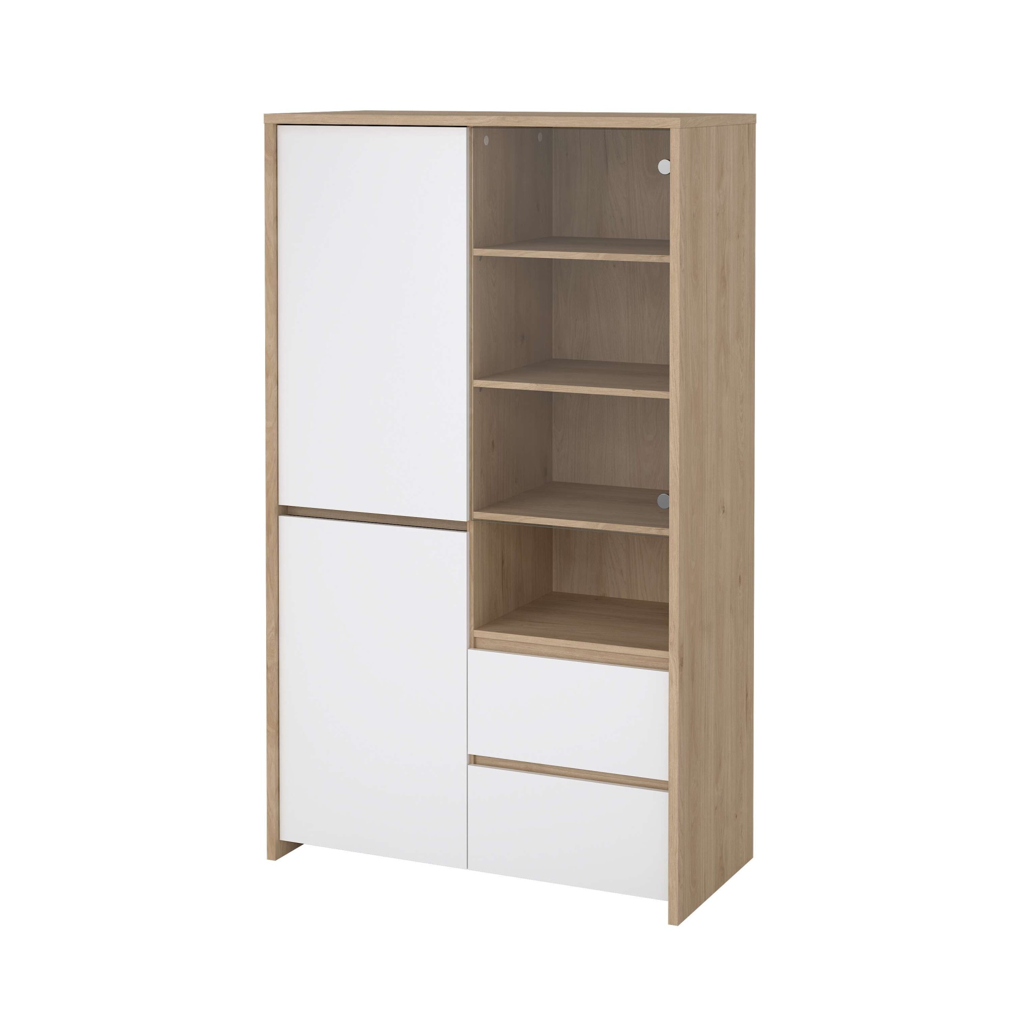 Home affaire Vitrine "Next Standvitrine, Vitrinenschrank, mit Glastür, Stauraum" mit 2 Türen, 1 Glastür, 2 Schubladen, Höhe 170 cm, Breite 100 cm