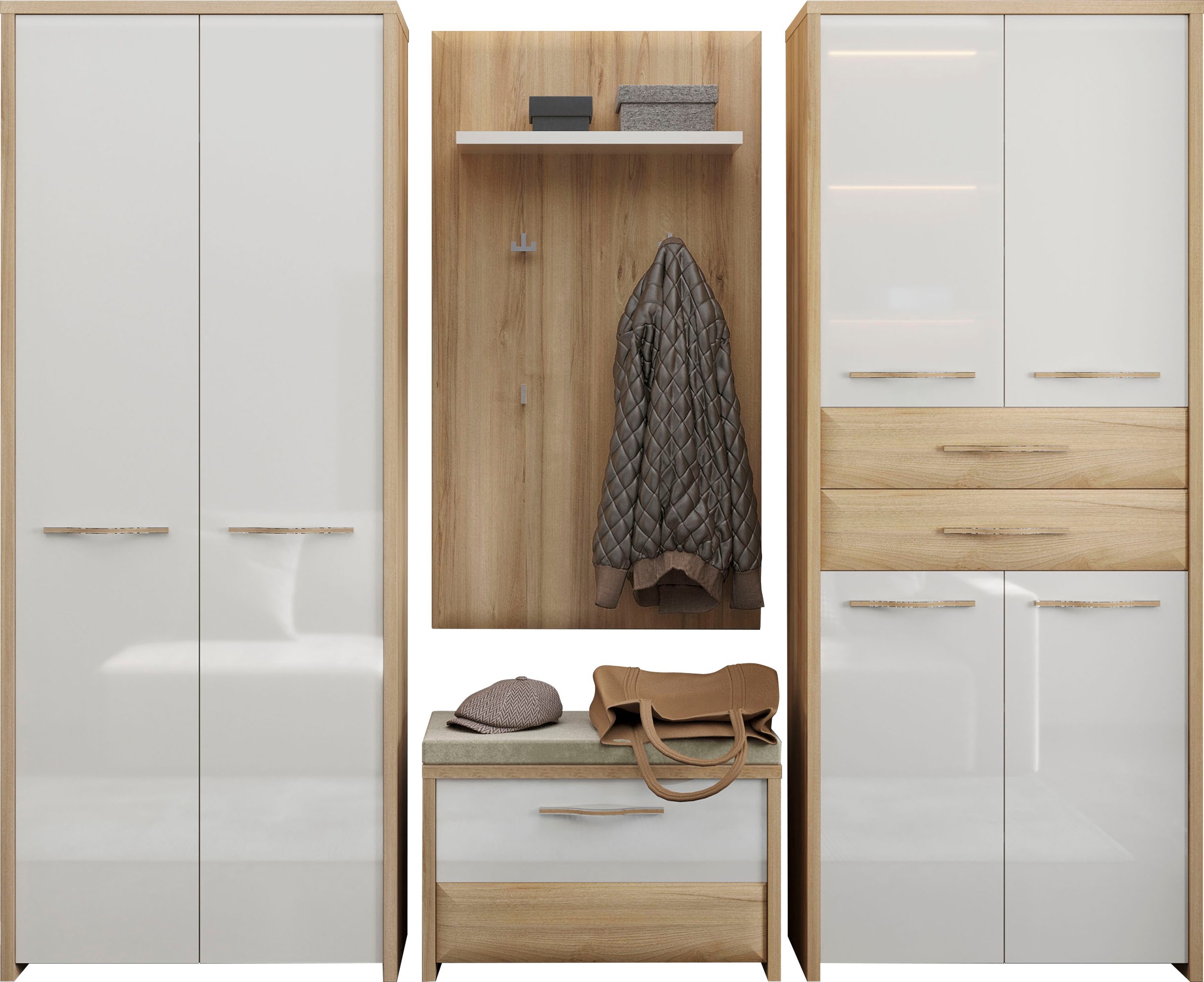 OTTO home Garderoben-Set "Gala" Set, zwei Garderobenschränke, eine Schuhban günstig online kaufen