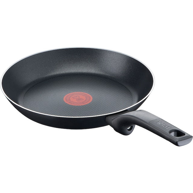 Tefal Bratpfanne »Tefal Easy Cook & Clean Pfanne, Mühelose Reinigung,  Antihaftversiegelung, Thermo-Signal Temperaturanzeiger, Diffusion  Pfannenboden, Gleichmäßige Wärmeverteilung, Gesundes Kochen, Sicheres  Kochgeschirr«, Aluminium, (1tlg.), Titanium