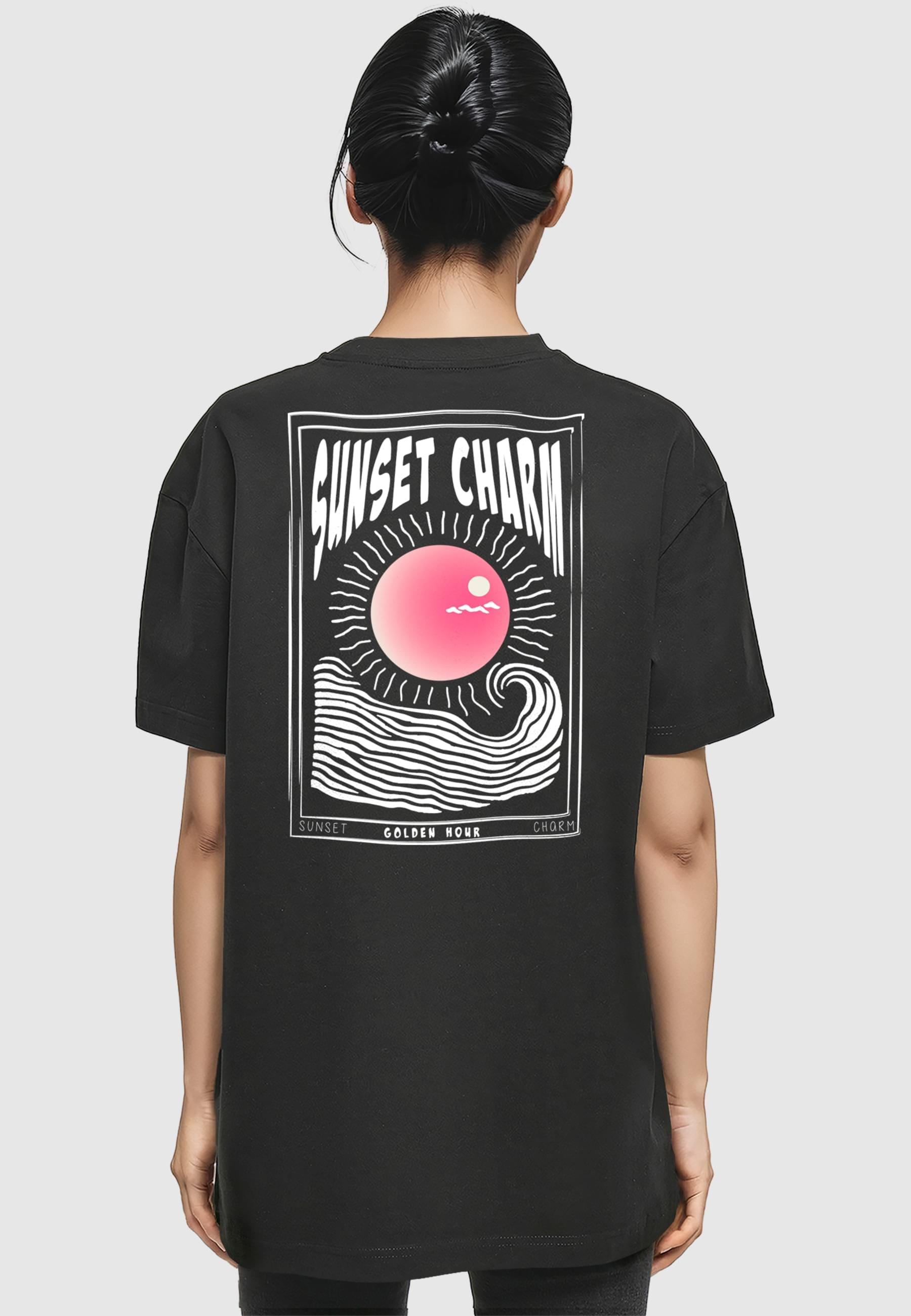 Merchcode T-Shirt »Merchcode Ladies Sunset Charm Oversized Tee«, (1 tlg.)