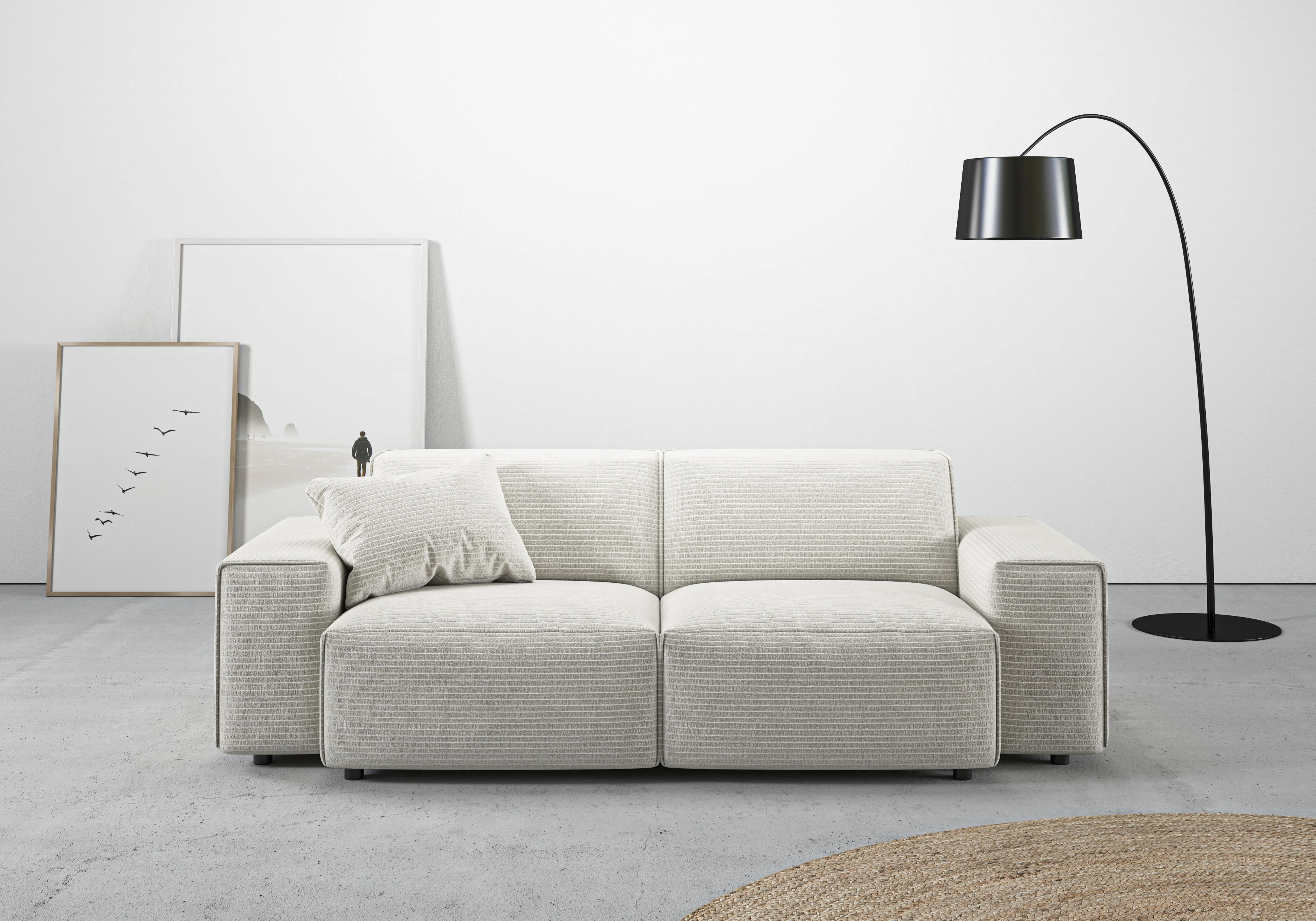 Home affaire 2,5-Sitzer "Glimminge auch in Breitcord, Feincord + Easy care-Bezug" besondere Kedernähte, Zierkissen