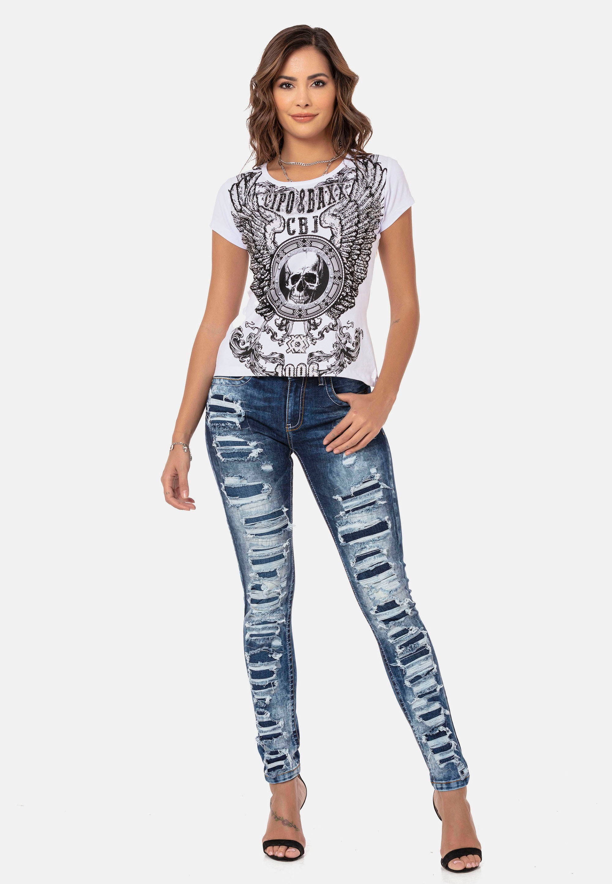 Cipo & Baxx Slim-fit-Jeans, mit coolen Destroyed-Elementen