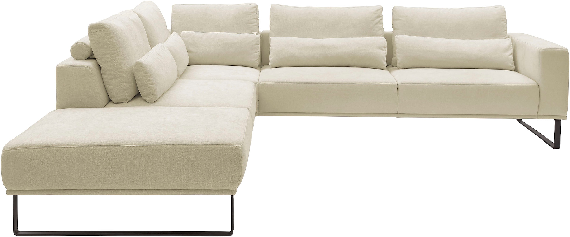 Musterring "JustB PM100 Federkern & Kaltschaum, bequem, Breite 308cm, L-Form" mit Sitztiefenverstellung und Kissen, mit Metallkufe, Maße 290x308 cm