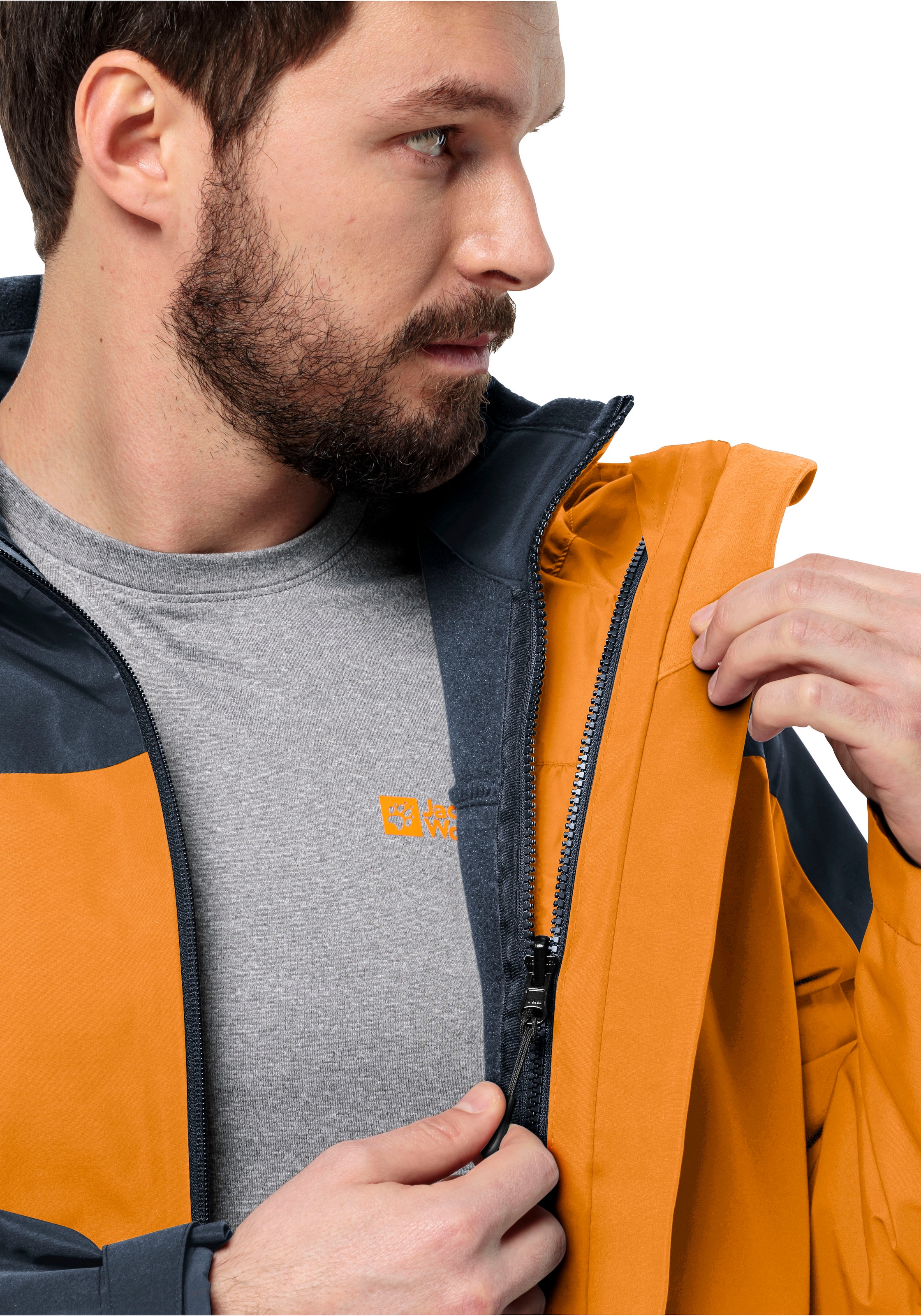 Jack Wolfskin 3-in-1-Funktionsjacke »TAUBENBERG 3IN1 JKT M«, mit Kapuze, mit wasserabweisenden Reißverschlüssen, Wasserdicht, Atmungsaktiv