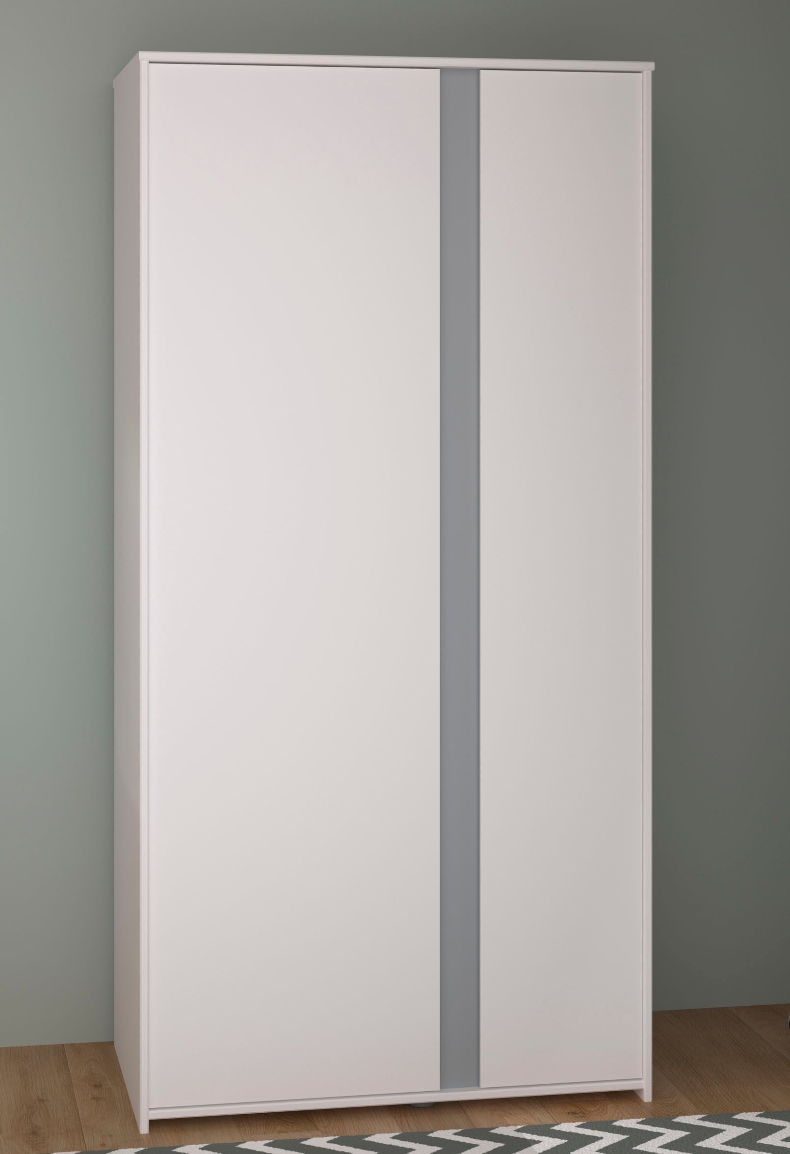 Kinderkleiderschrank PARISOT, B:90cm H:182cm T:51cm, weiß, Schränke, "Pirouette 2"