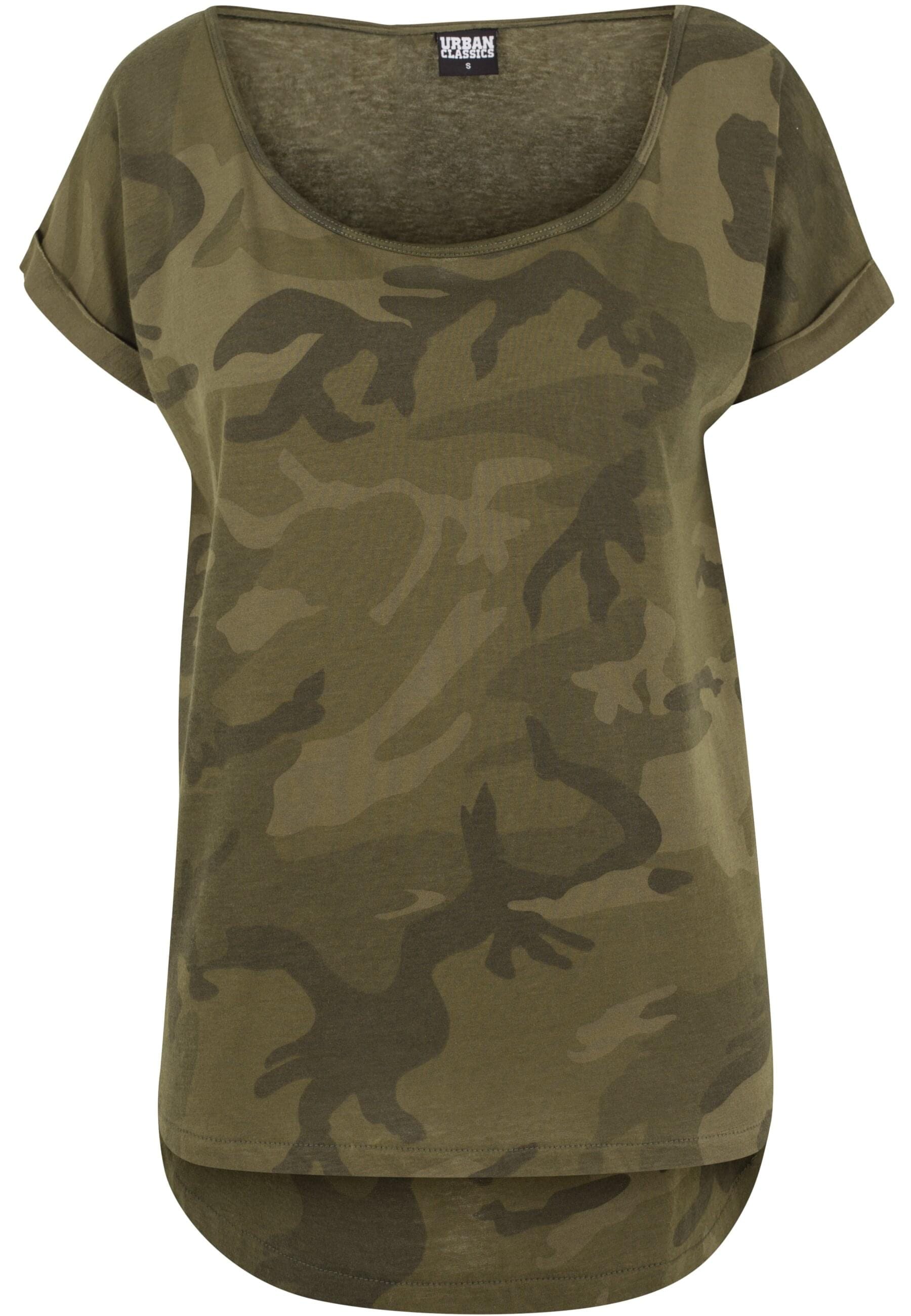URBAN CLASSICS T-Shirt "Urban Classics Damen Ladies Camo Back Shaped Tee" 1 günstig online kaufen