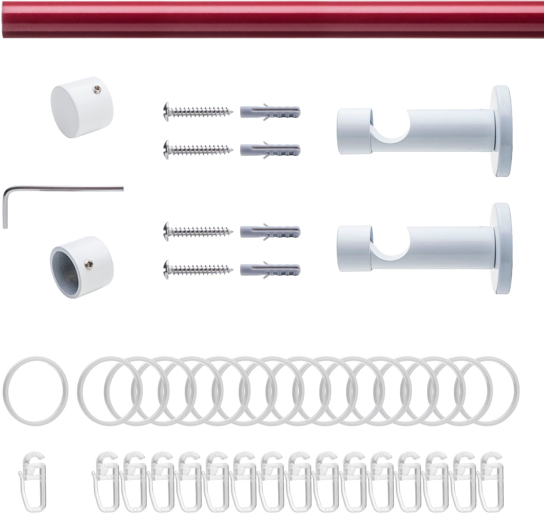 Liedeco Gardinenstange "Fertigstilgarnitur 20 mm Power Celebration Kappe" Ø günstig online kaufen
