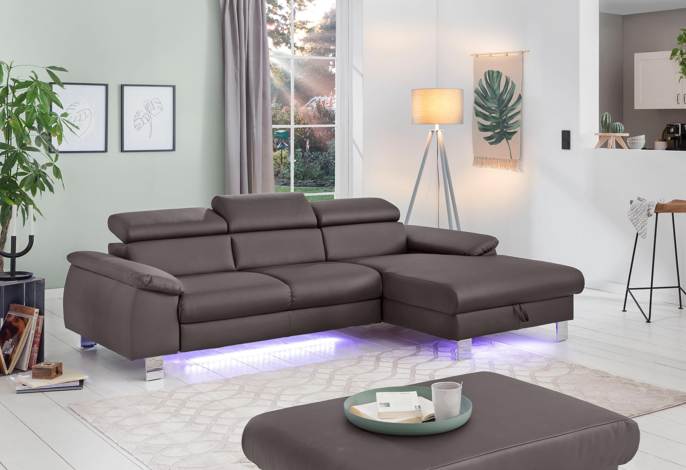 COTTA Ecksofa "Komaris L-Form, B: 244 cm" mit Kopfteilverstellung, optional günstig online kaufen