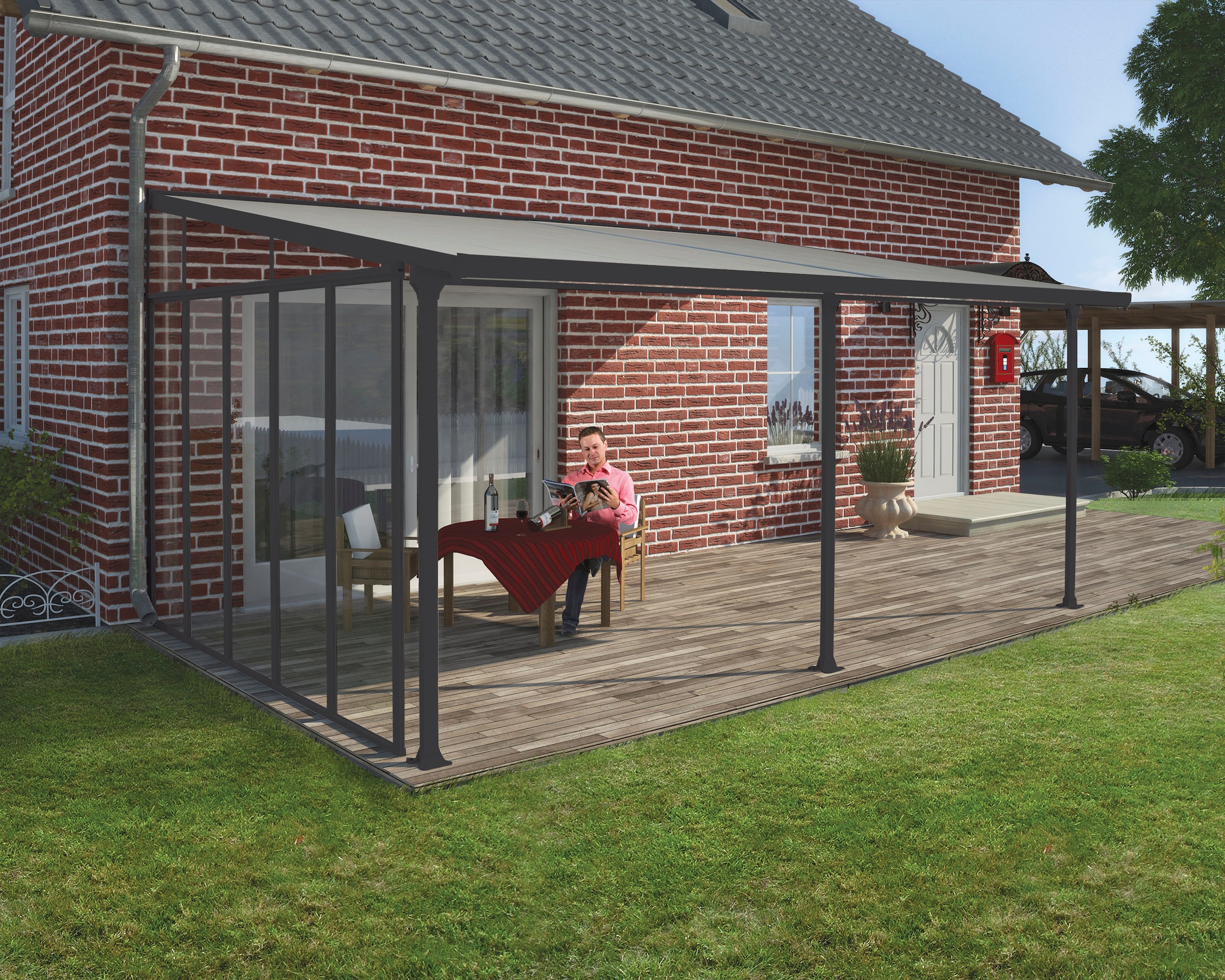 Palram - Canopia Terrassendach »mit pulverbeschichtetem Aluminiumrahmen«, einfache DIY Montage