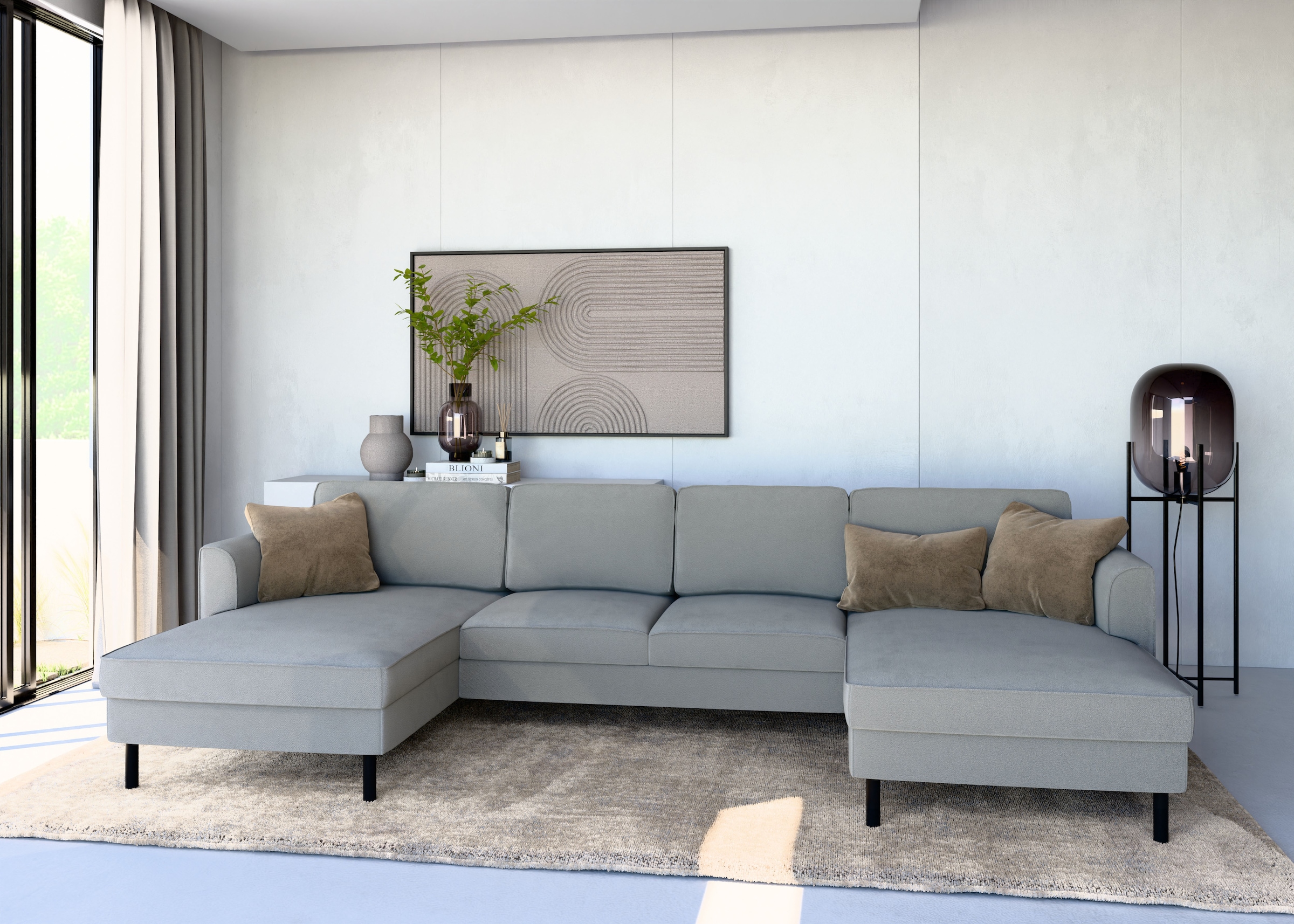 Home affaire Wohnlandschaft "Booster II, whlw. mit Schlaffunktion & Bettkas günstig online kaufen