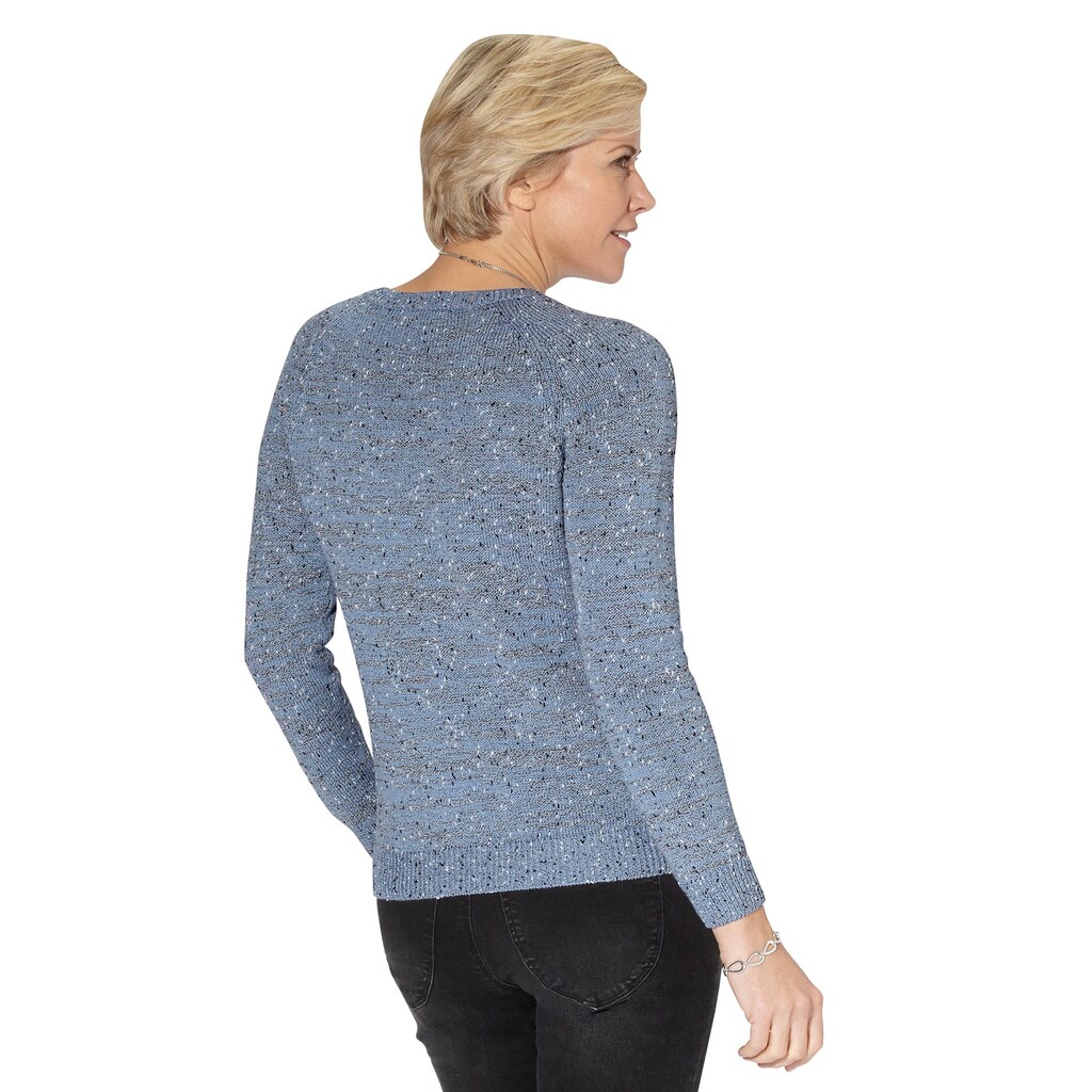 Damenmode Pullover Casual Looks Strickpullover »Pullover« bleu-meliert Damenmode Pullover Casual Looks Strickpullover »Pullover« bleu-meliert