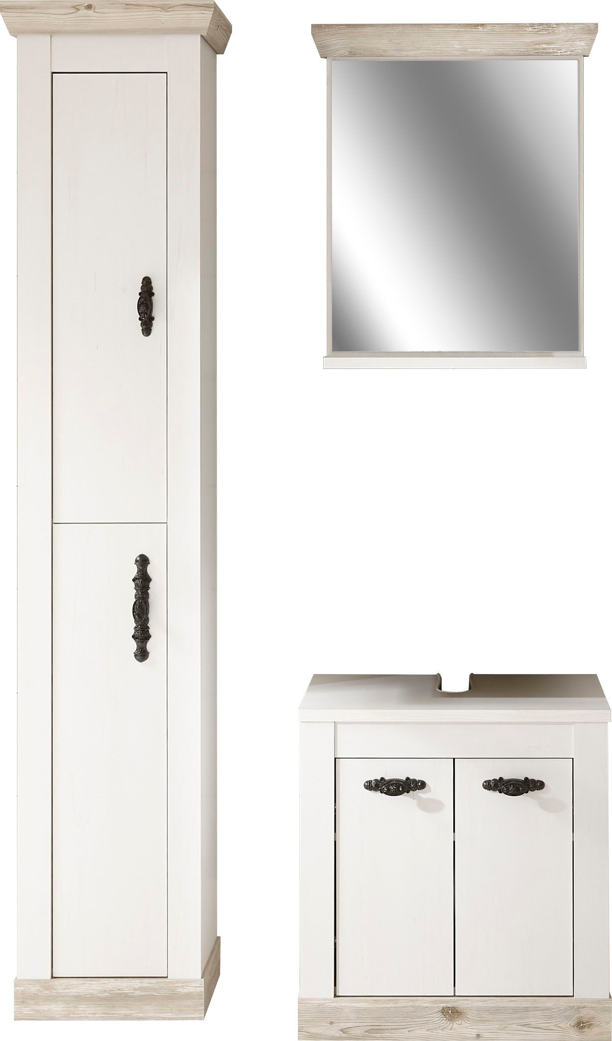 Home affaire Badmöbel-Set "Florenz, Bad im Landhausstil, 3-teiliges Badezim günstig online kaufen