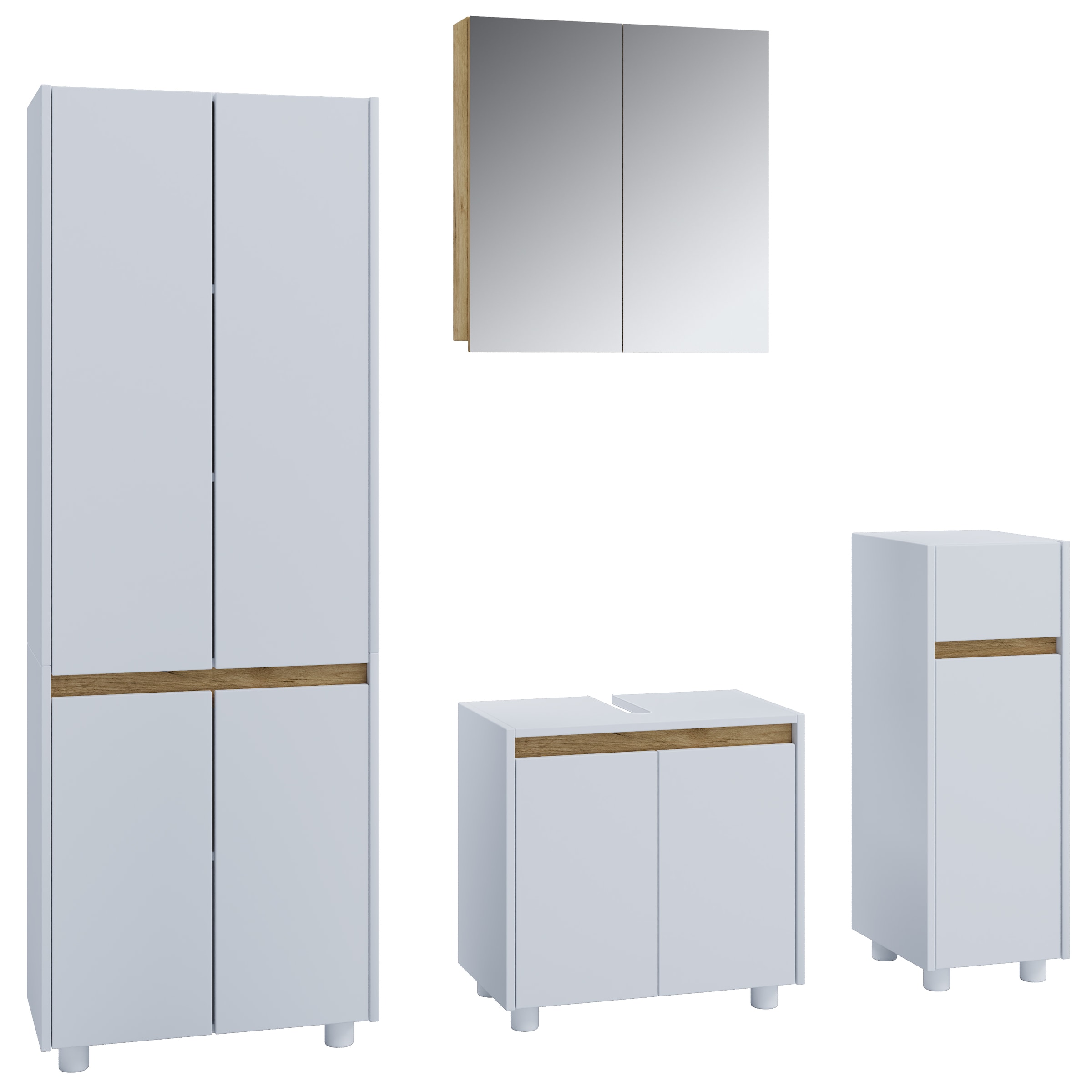 VCM Badmöbel-Set »4-tlg. Badmöbel Set Komplett Badschrank Cosila  XL« 4 Stk. tlg.