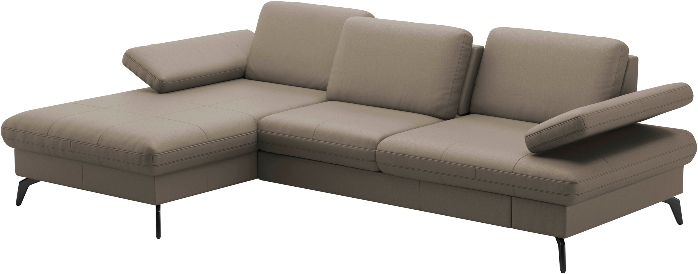 sit&more Ecksofa »Morris L-Form, inkl. Sitztiefenverstellung«, wahlweise mit Armteilverstellung, Bettfunktion & Bettkasten