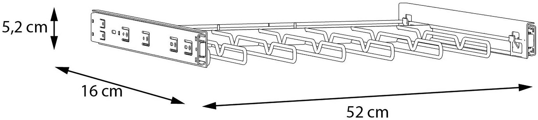 FORTE Inneneinteilung B/H/T 52/5,2/50 cm, einfache Montage, Metall