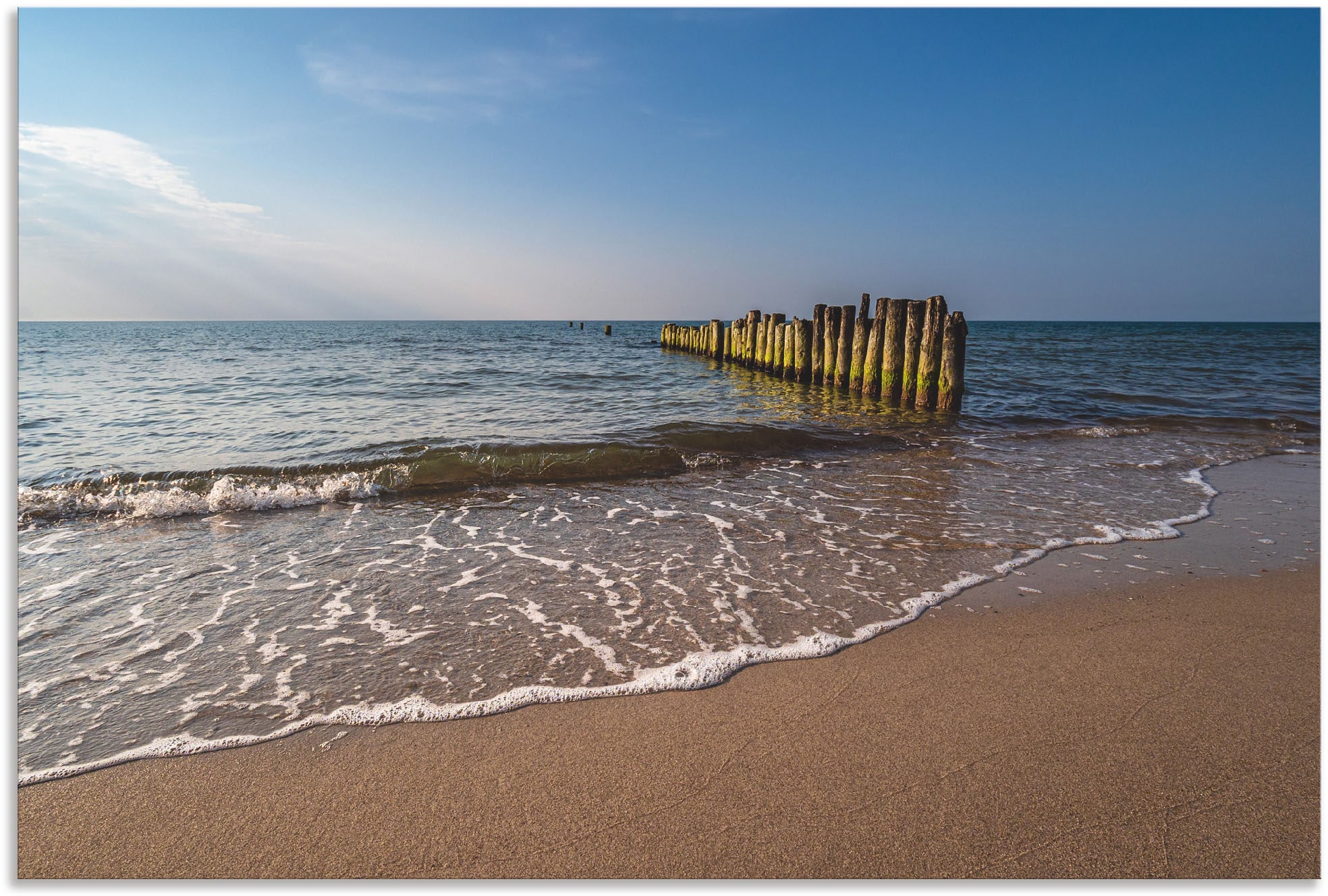 Artland Alu-Dibond-Druck »Buhnen an Küste Ostsee bei Graal«, Strandbilder, (1 St.), für Innen- und Außenbereich geeignet, Outdoorbild