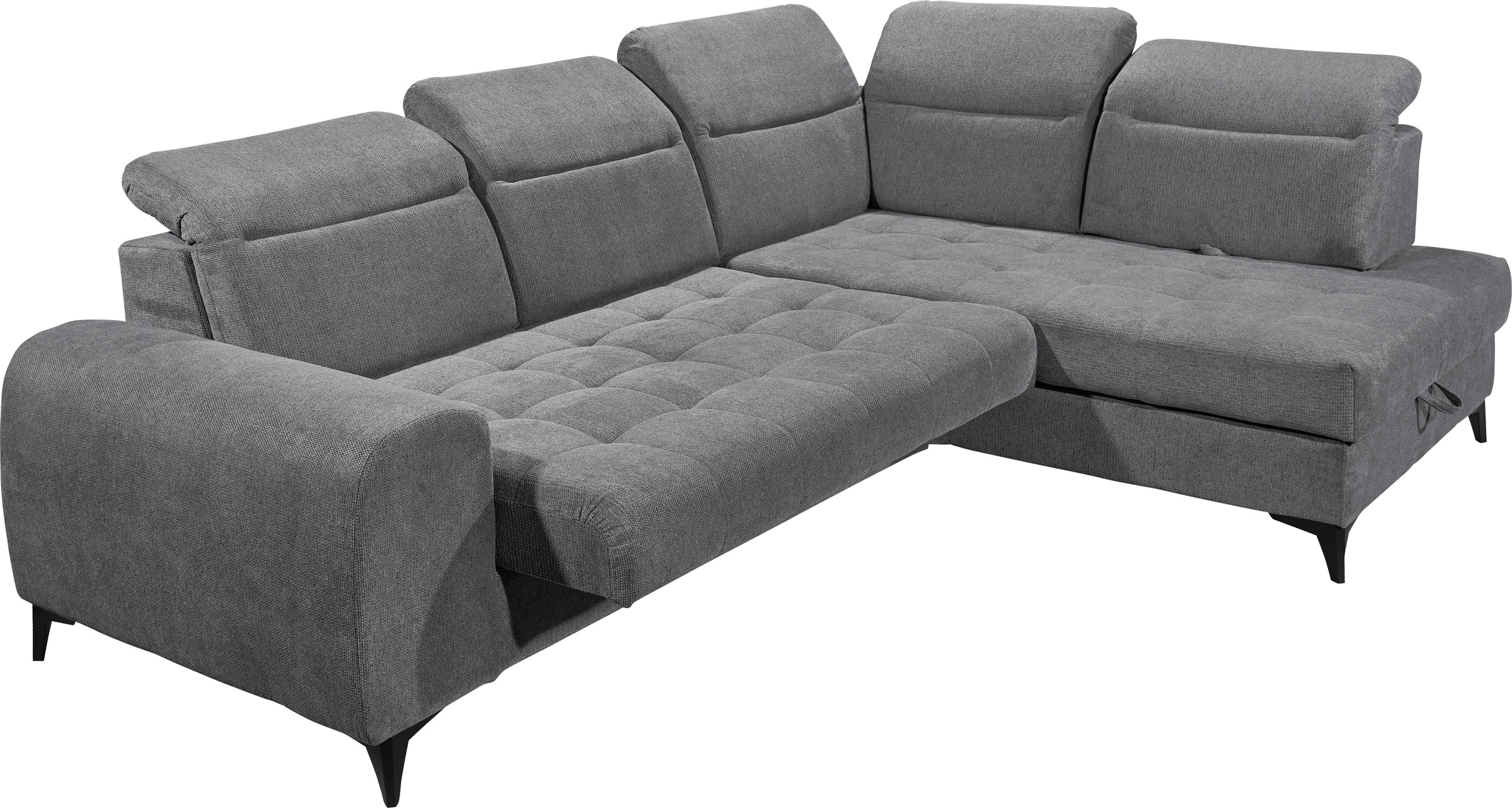 ED EXCITING DESIGN Ecksofa »Rockdale L-Form mit Bettfunktion, Bettkasten«, Kopfteilverstellung, Sitztiefenverstellung & USB-Port