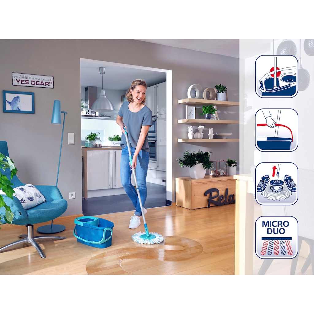 Leifheit Bodenwischer-Set »Set CLEAN TWIST Disc Mop Ergo«, 3-teilig, inkl. Eimer