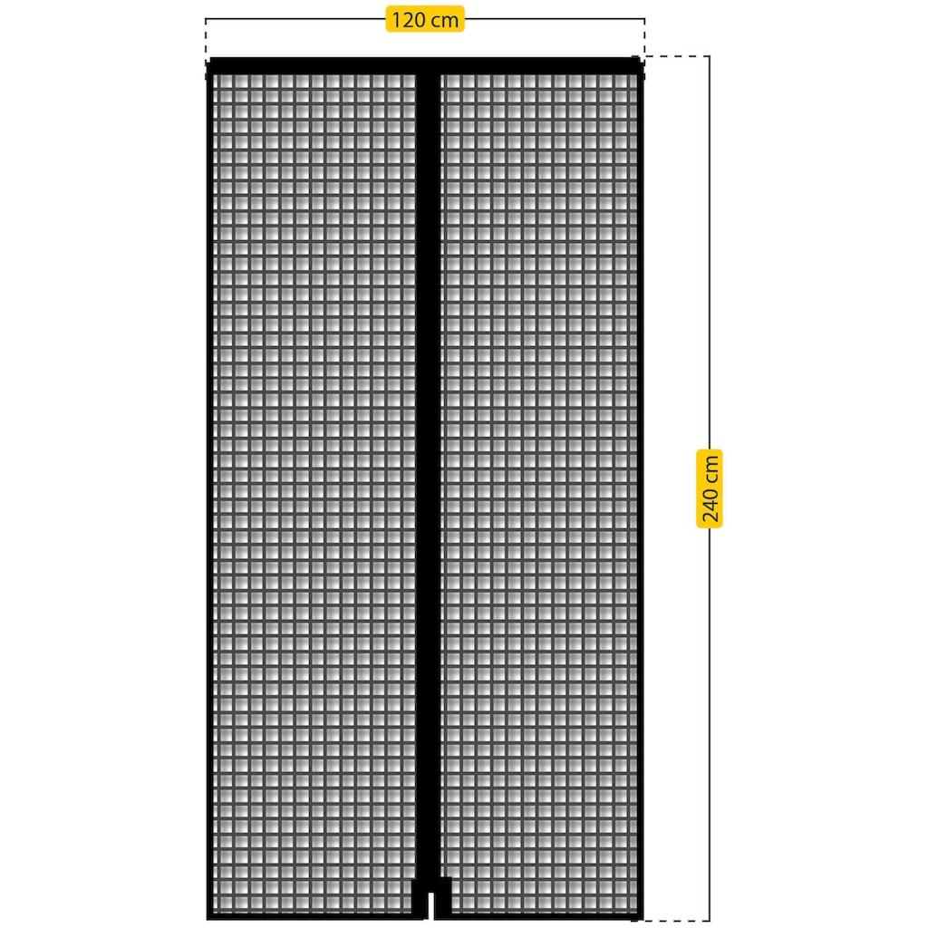 SCHELLENBERG Insektenschutz-Vorhang »Magnetvorhang für Balkontür«, Insektenschutz mit Magneten für Türen, 120 x 240 cm, anthrazit, 50643