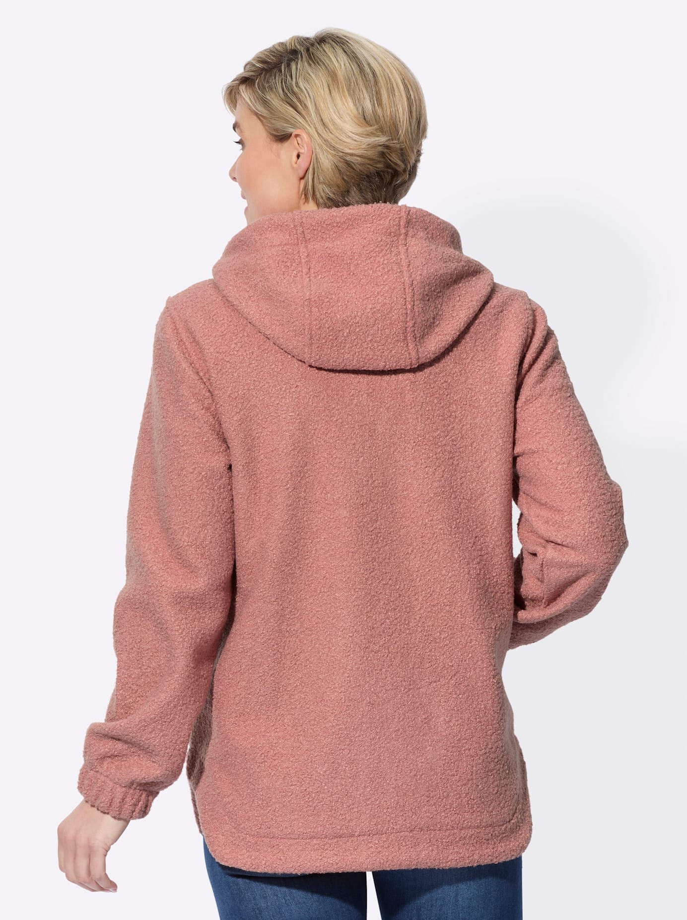 Classic Basics Bouclèjacke, mit Kapuze