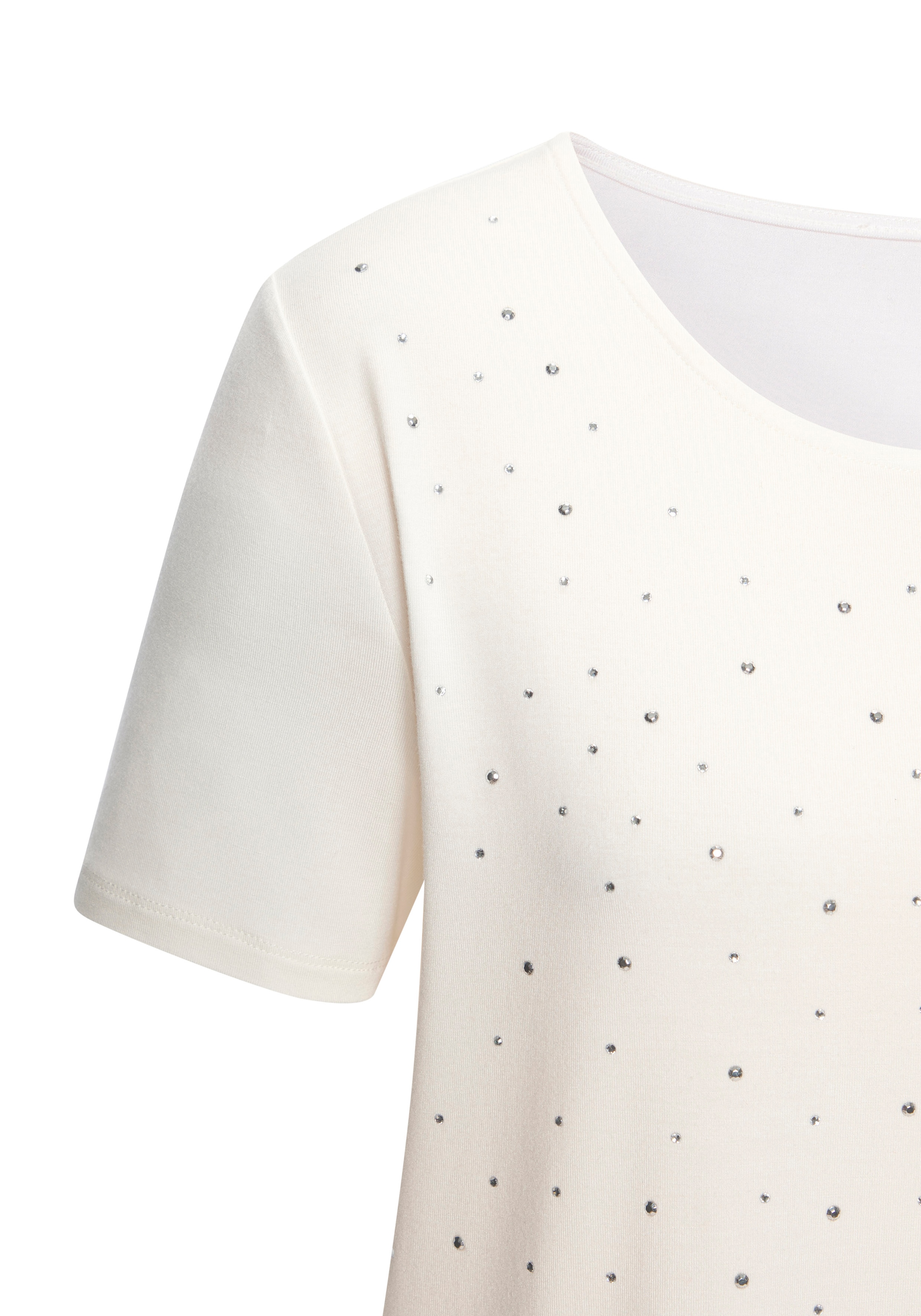 LASCANA T-Shirt »mit funkelnden Strass-Steinen vorn« aus weichem Viskose-Stretch