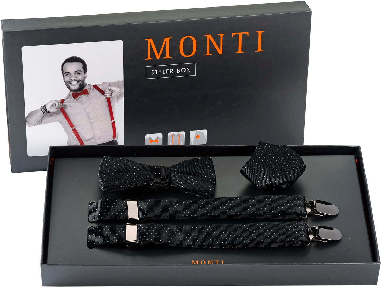 MONTI Hosenträger »SILVIO«, (Set, 3 St.), 3tlg. Set mit Punkten kaufen |  BAUR