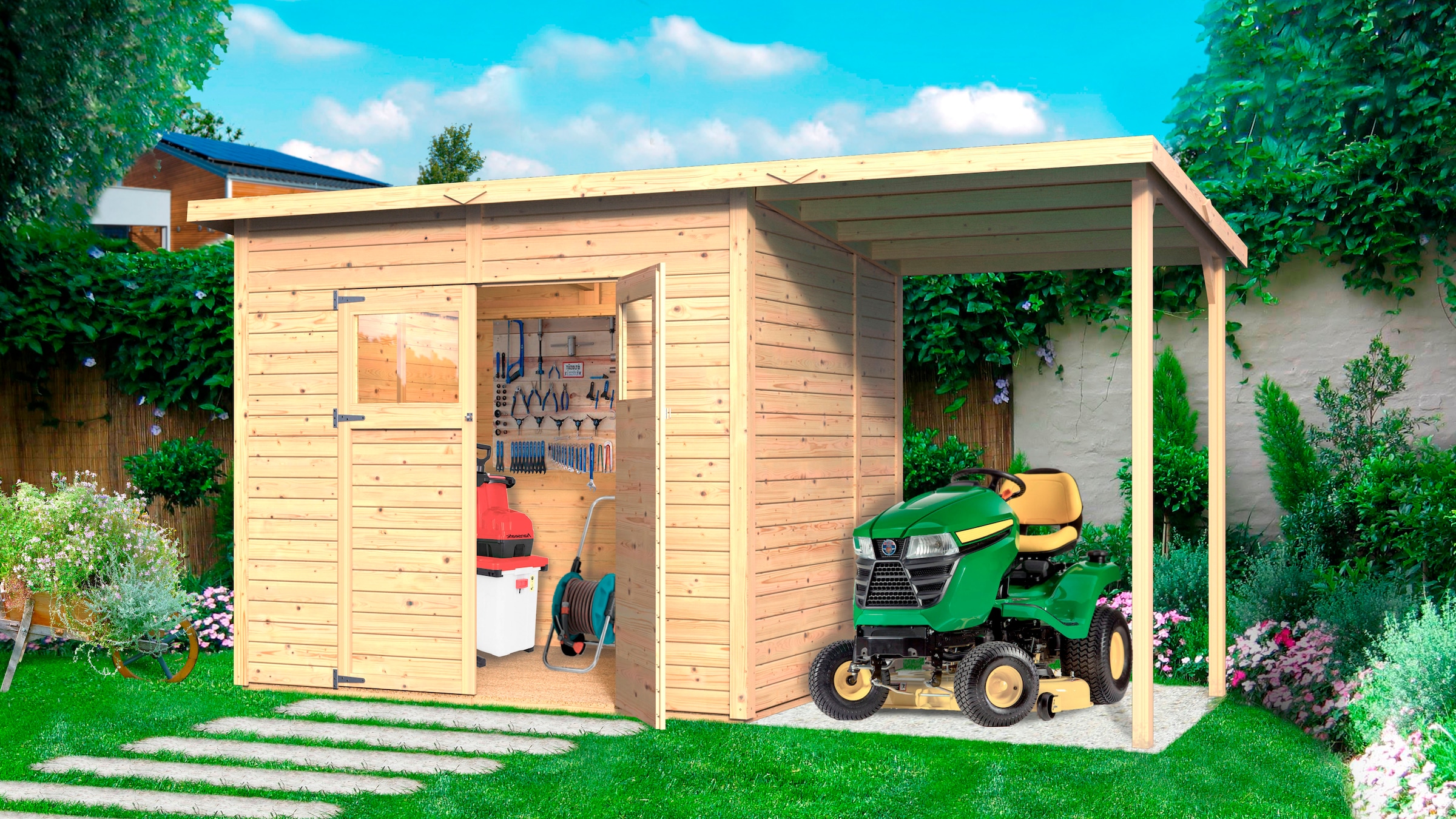 KONIFERA Gartenhaus "Amrum 3 aus naturbelassenem Fichtenholz", inklusive Fu günstig online kaufen