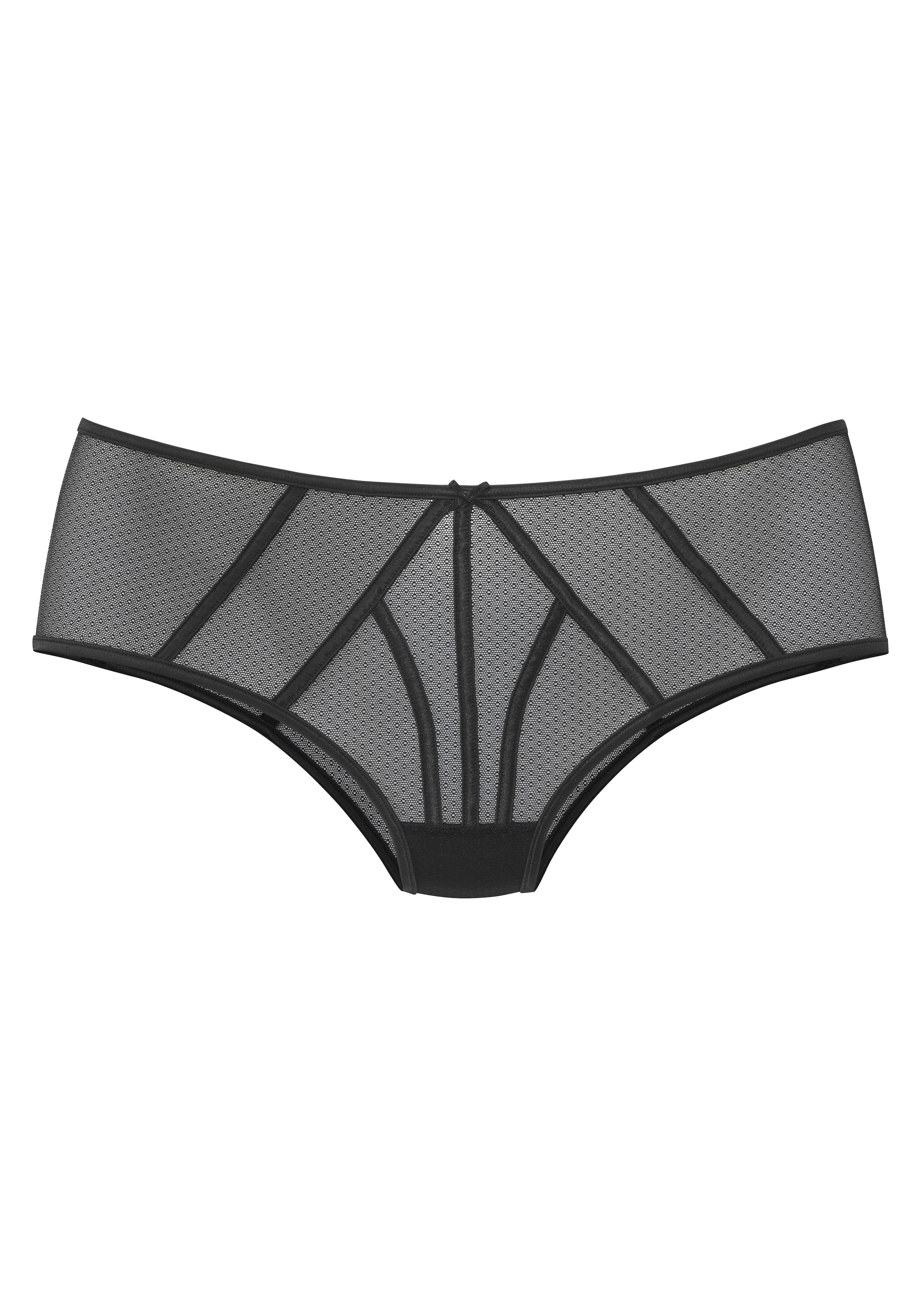 LASCANA Panty aus fancy Mesh mit flexiblen Stäbchen in Satin-Optik