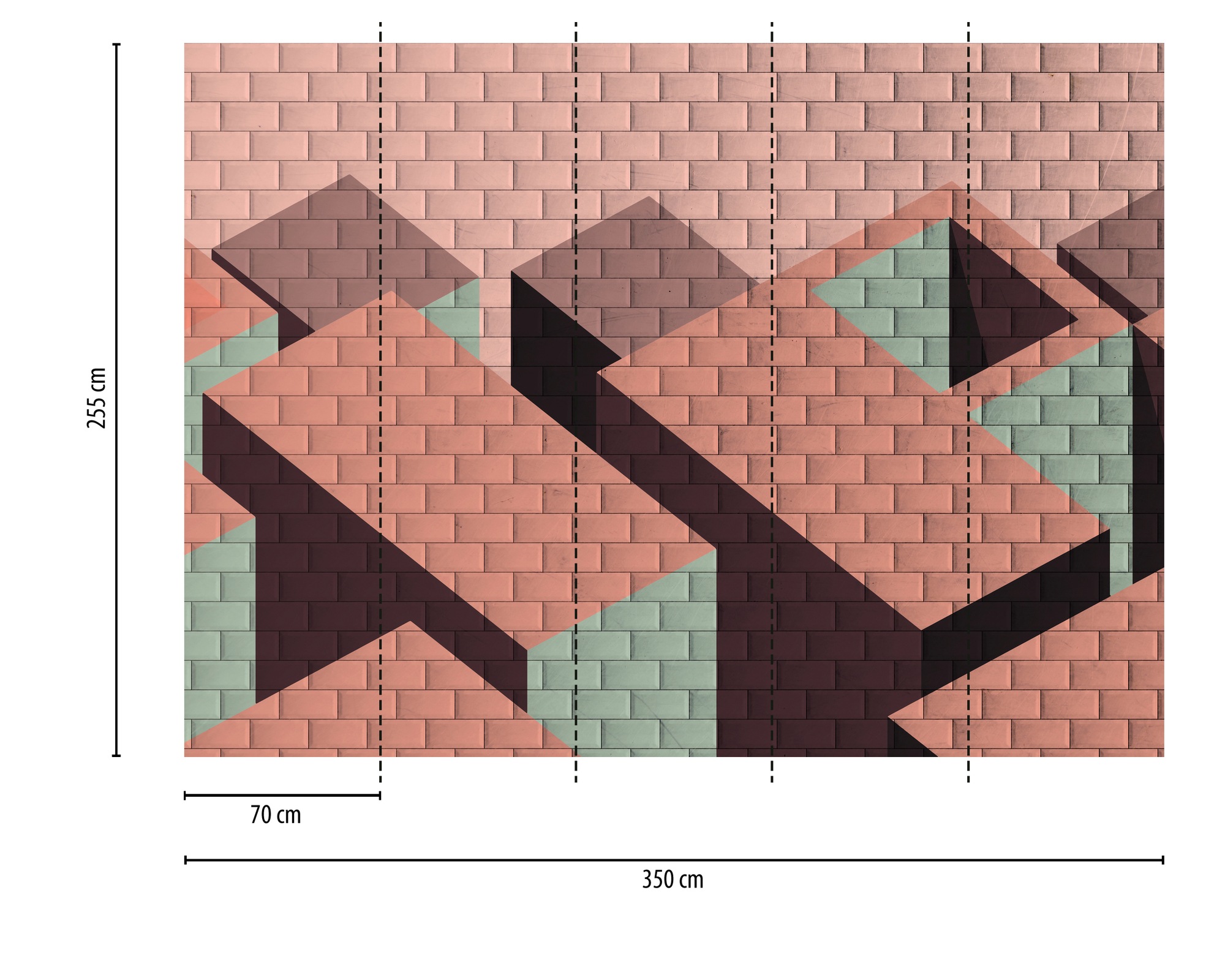 Thumbnail - A.S. Création Vliestapete "Geometrische 3D-Tapete Rosa Grün Backsteinoptik" matt strukturiert