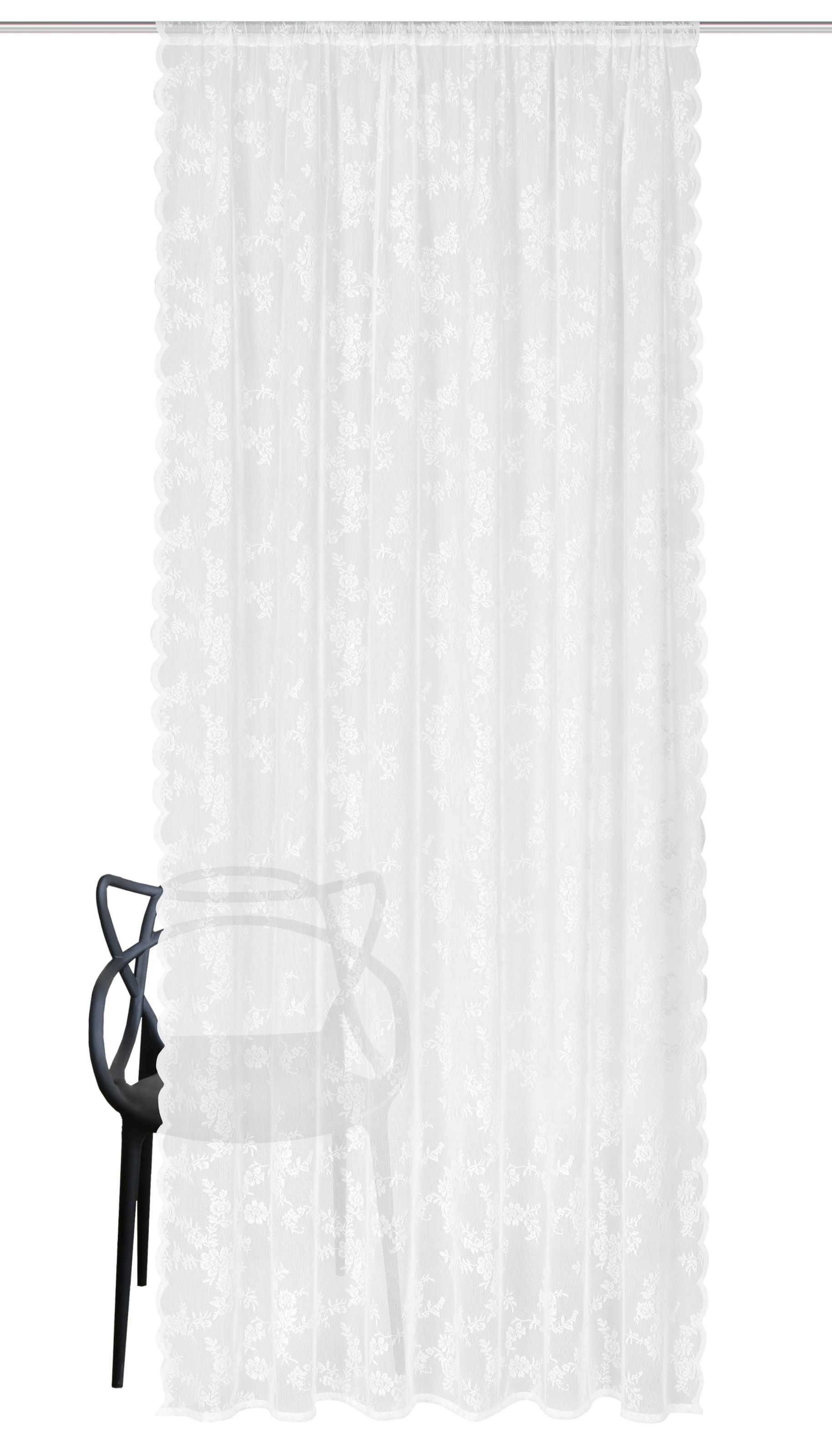 HOME WOHNIDEEN Gardine "KIRALIO" Stangendurchzug 1 Stk. tlg. FERTIGSCHAL, R günstig online kaufen