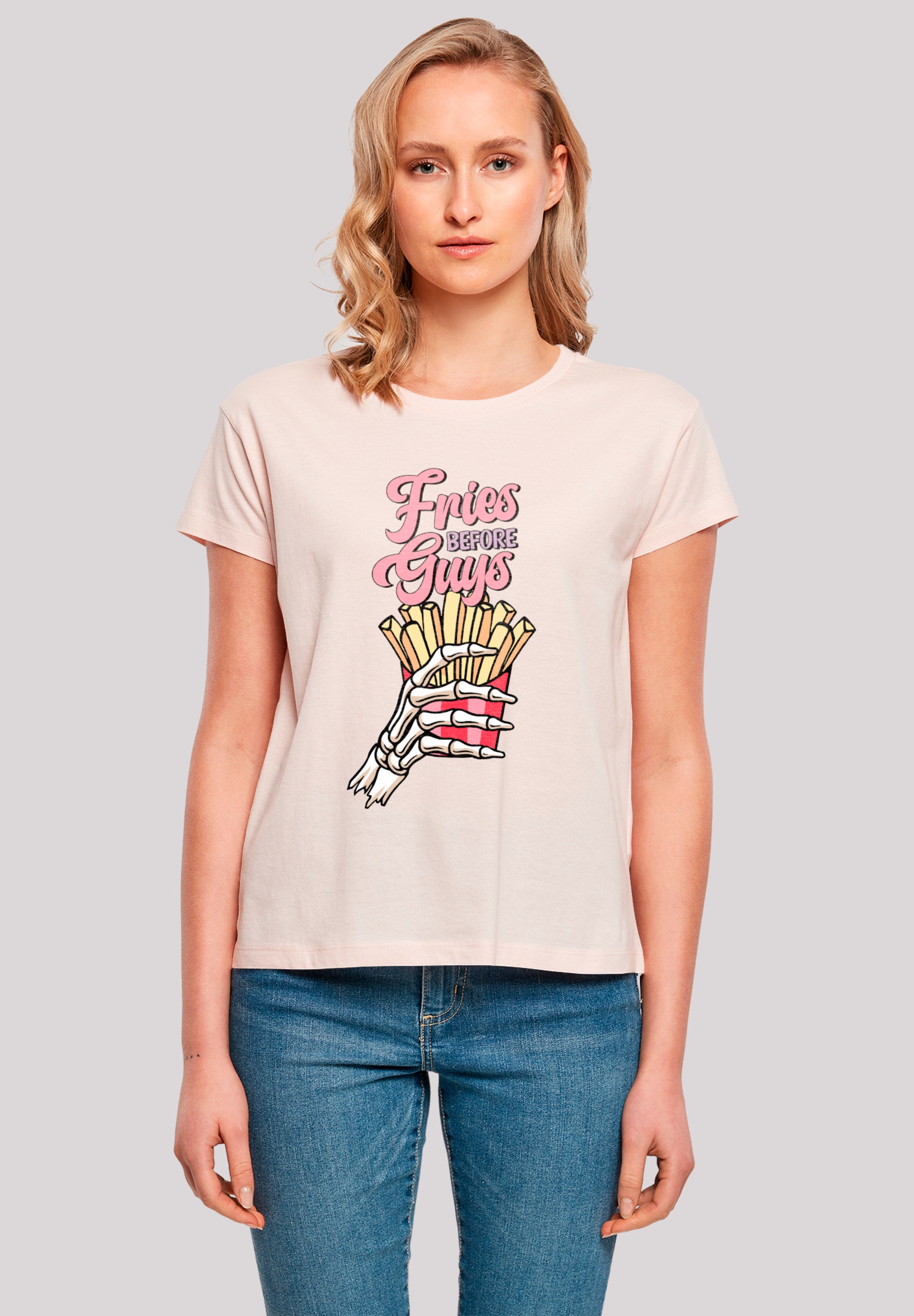 F4NT4STIC T-Shirt "Anti Valentinstag Fries before guys", Premium Qualität günstig online kaufen