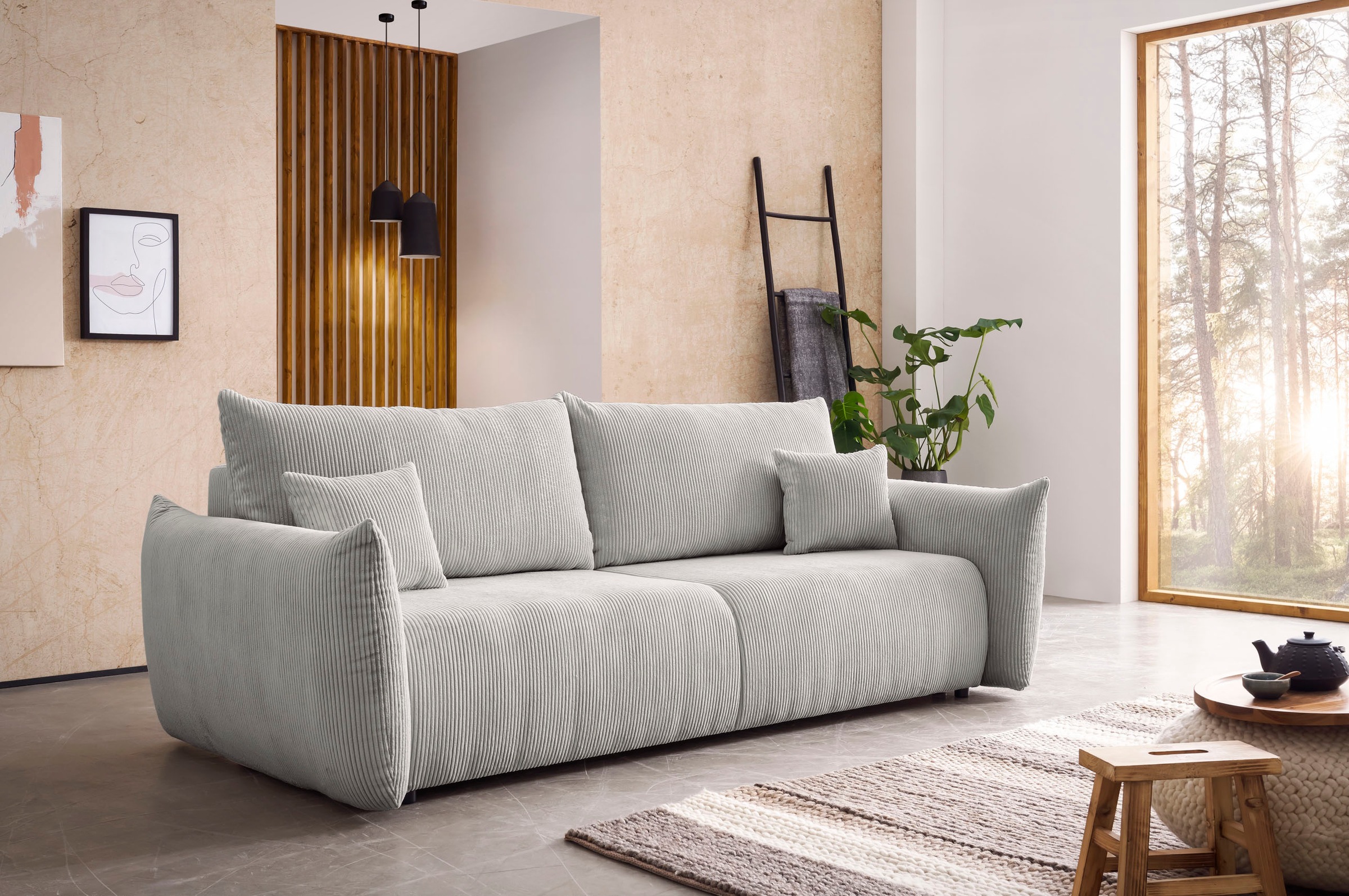 Home affaire 3-Sitzer "MAVAS Schlafsofa mit Bettkasten" ca.240/108cm (Liege günstig online kaufen