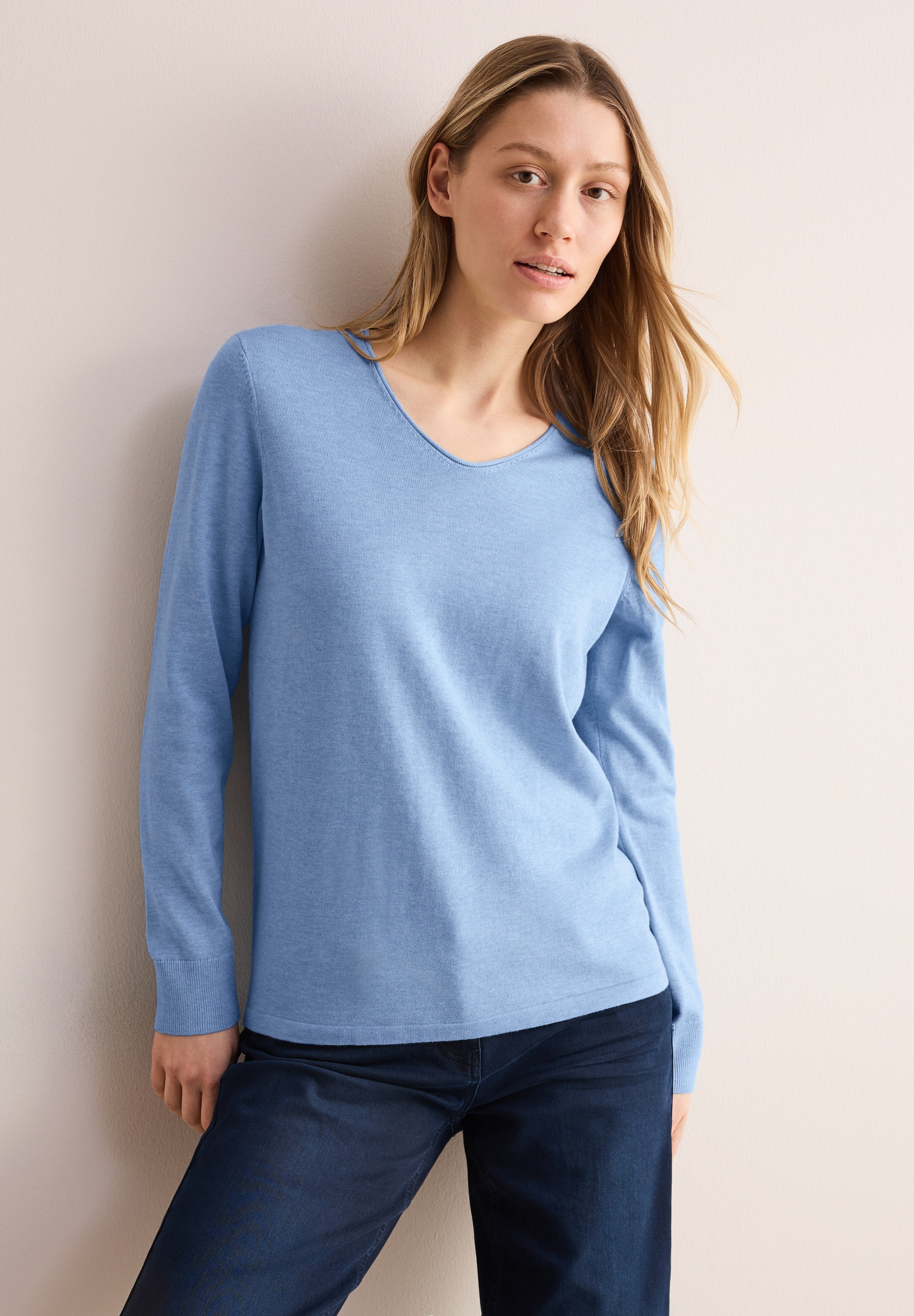 Cecil Strickpullover, mit abgerundetem V-Ausschnitt