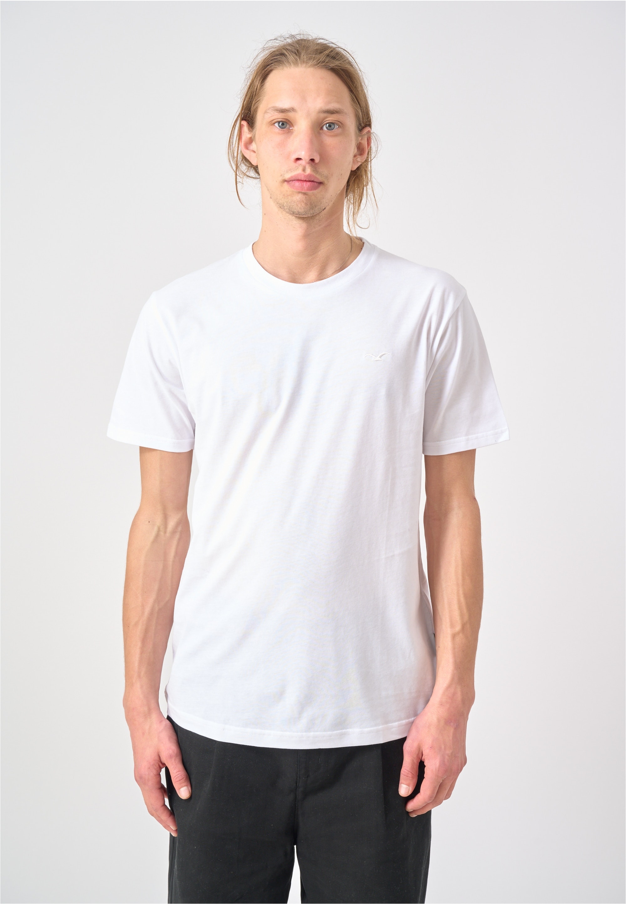 Cleptomanicx T-Shirt "Ligull Regular" mit kleiner Logo-Stickerei