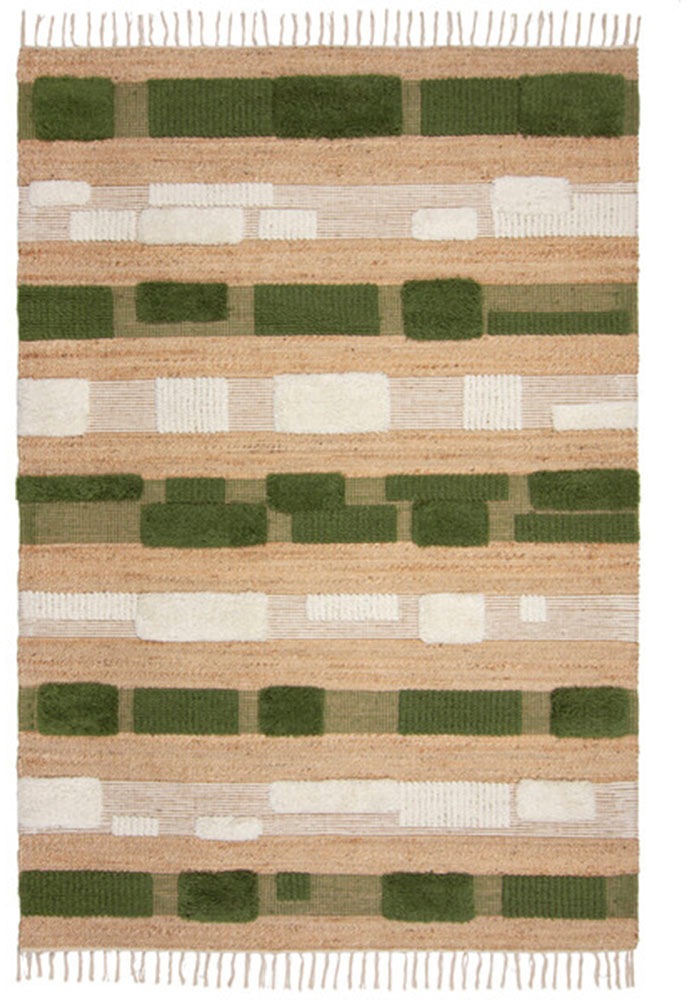 FLAIR RUGS Teppich »MEDINA BLOCKS«, rechteckig, 22 mm Höhe, Jute/-und Wollmischung