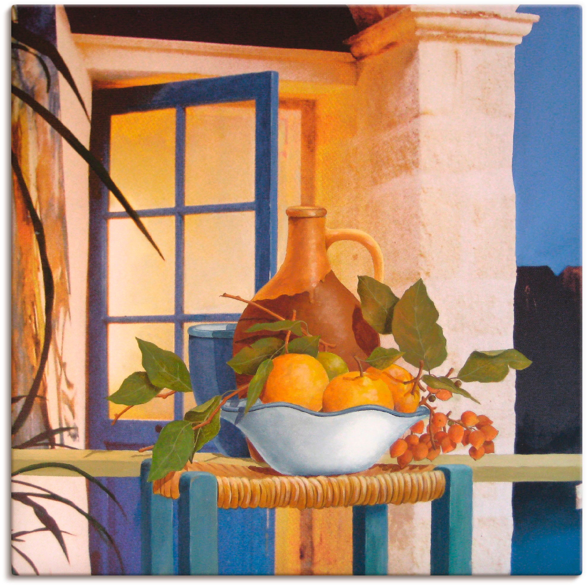 Artland Leinwandbild "Stillleben mit Orangen" Arrangements 1 Stk. tlg. auf Holzrahmen gespannt