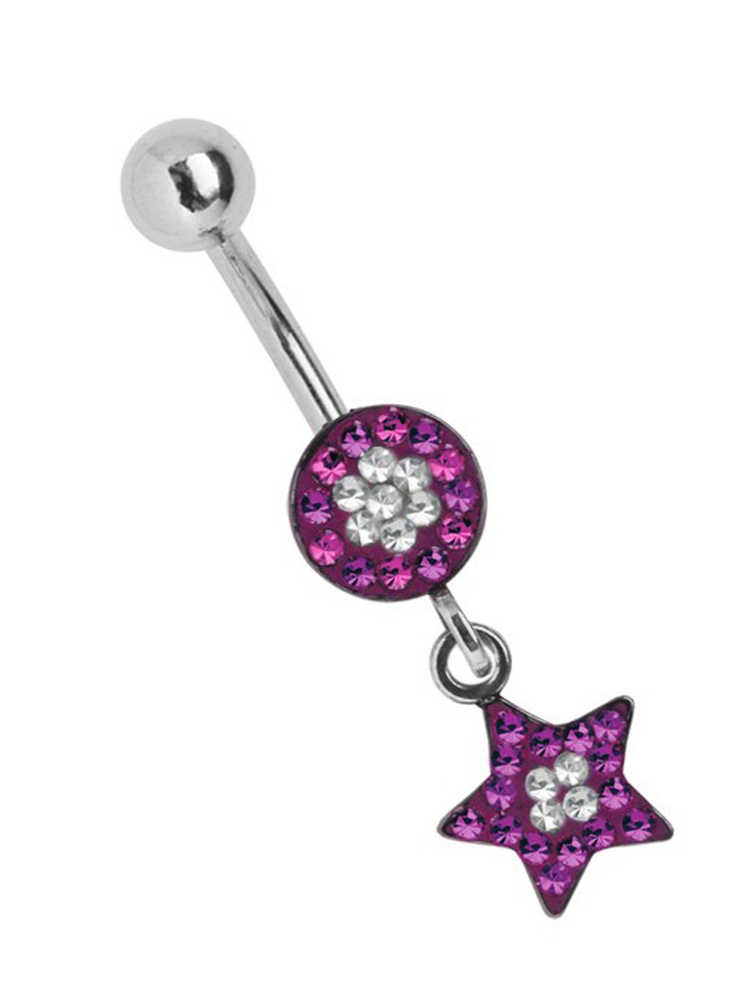 Adelia´s Bauchnabelpiercing "Piercing  Piercing Bauchnabelpiercing", 316l Stahl Banane - rund Stern Hänger mit kleinen S