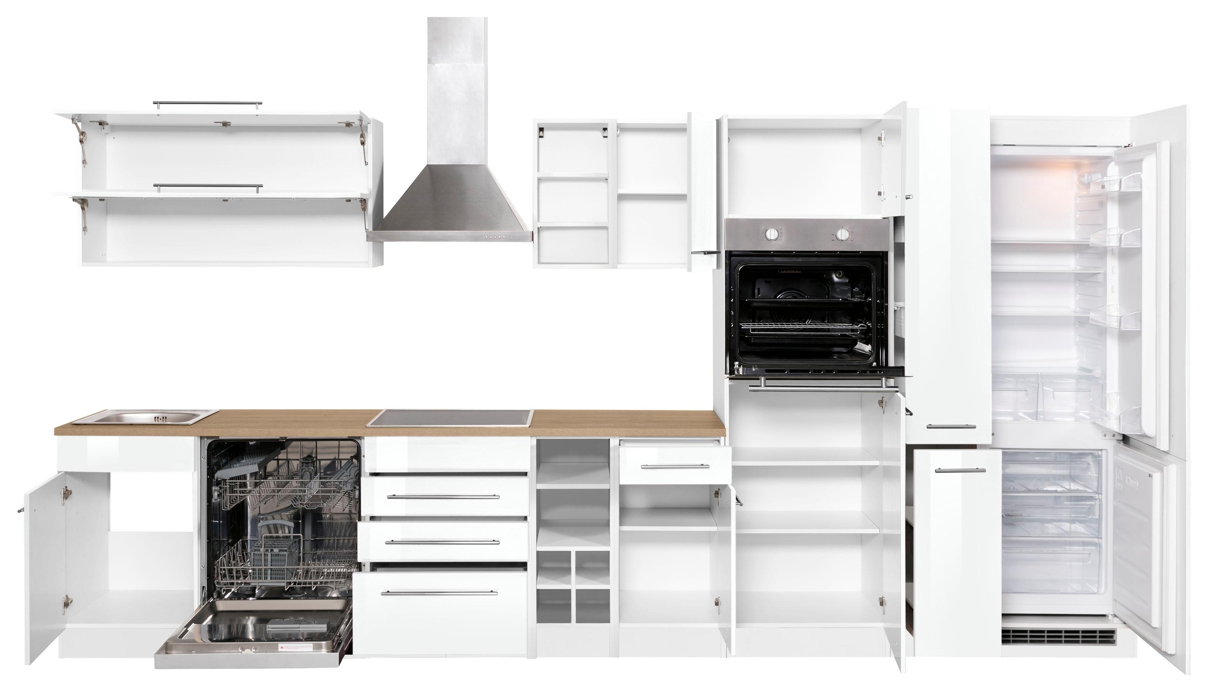 KOCHSTATION Küchenzeile »KS-Eton«, ohne E-Geräte, Breite 390 cm