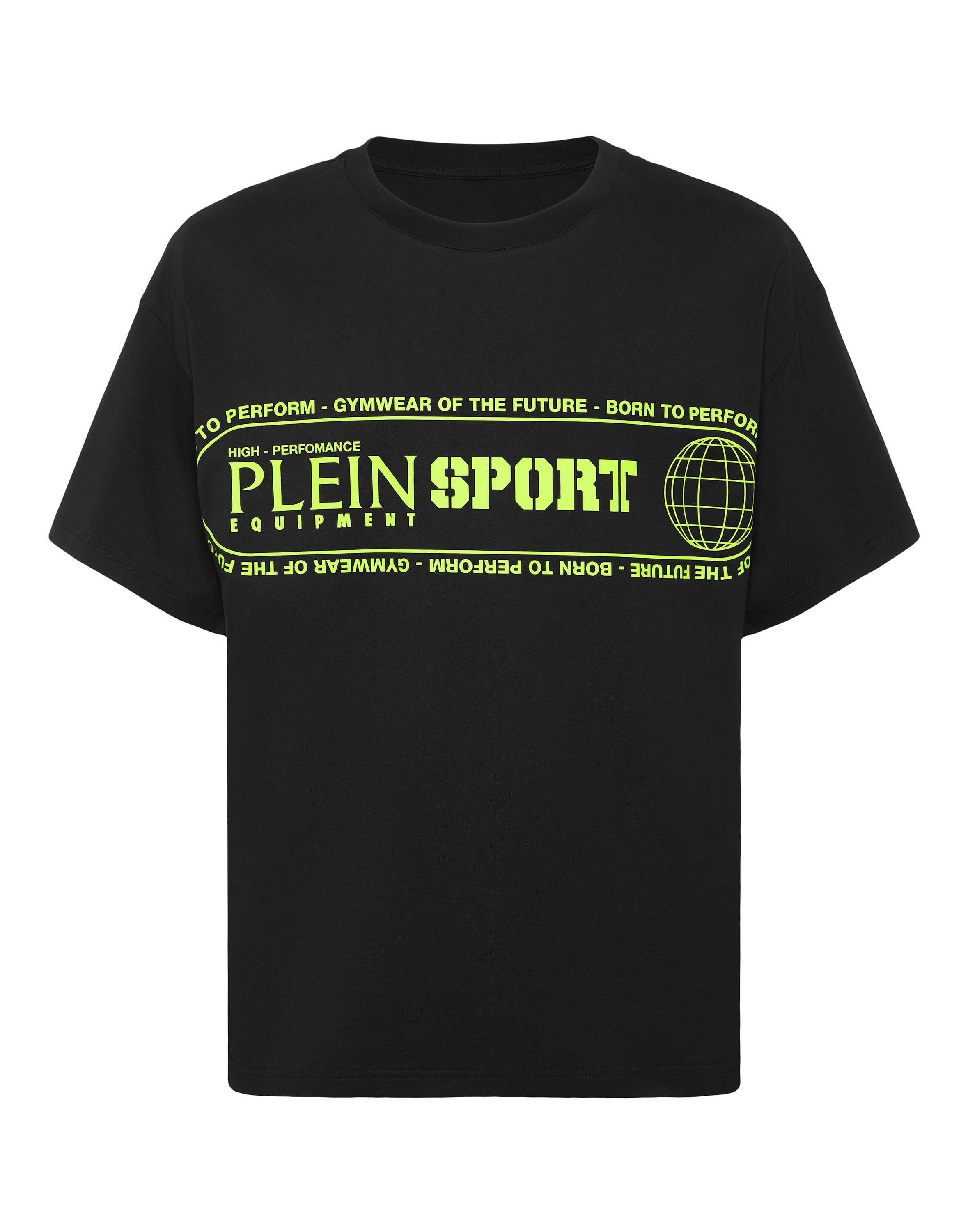 T-Shirt PLEIN SPORT "Logo", Jungen, Gr. XS, grün (0227, schwarz, grünfluo), Obermaterial: 100% Baumwolle, Shirts T-Shirt