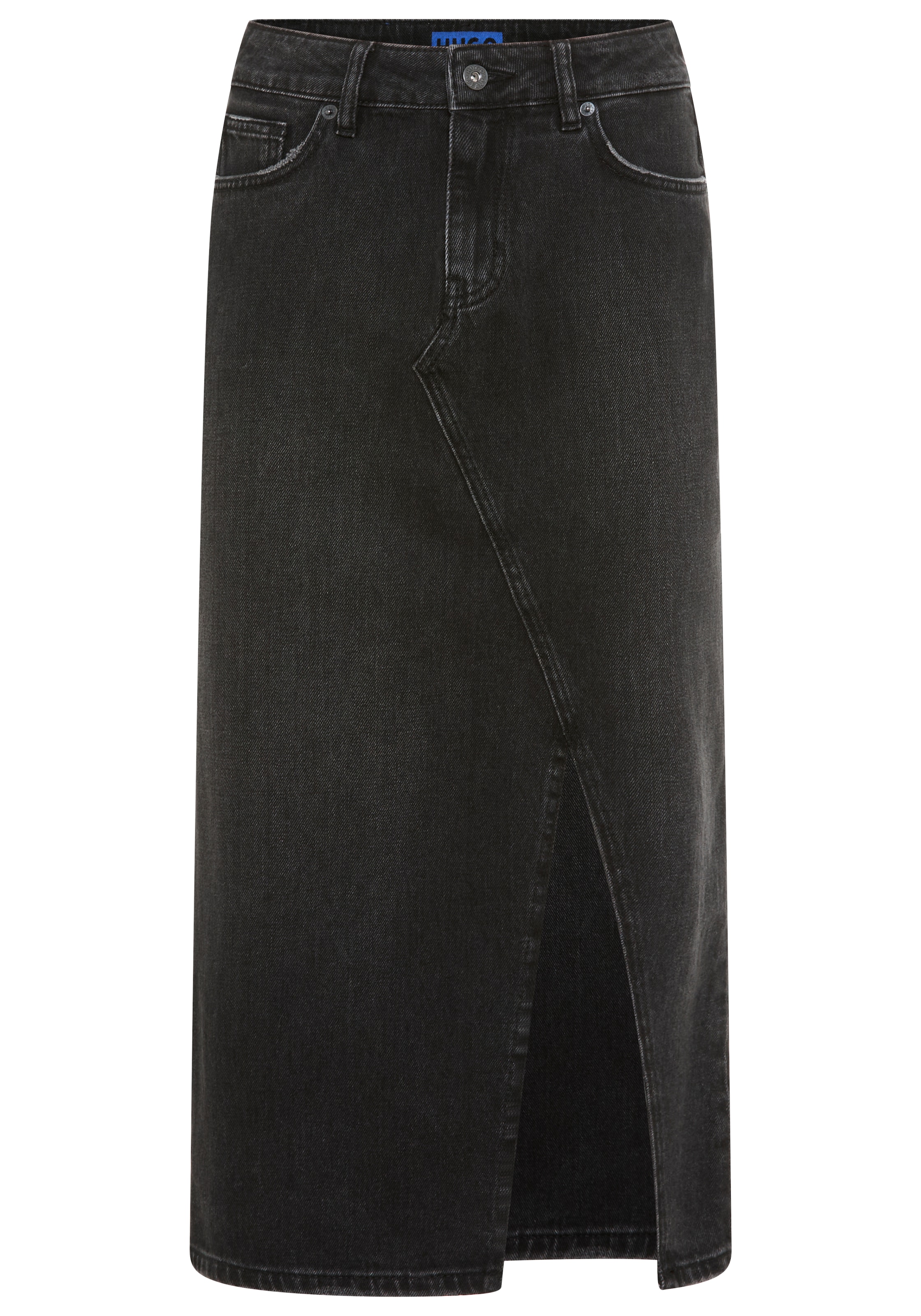 HUGO Blue Jeansrock "Goja" in Midi-Länge, mit asymmetrischem Schlitz günstig online kaufen