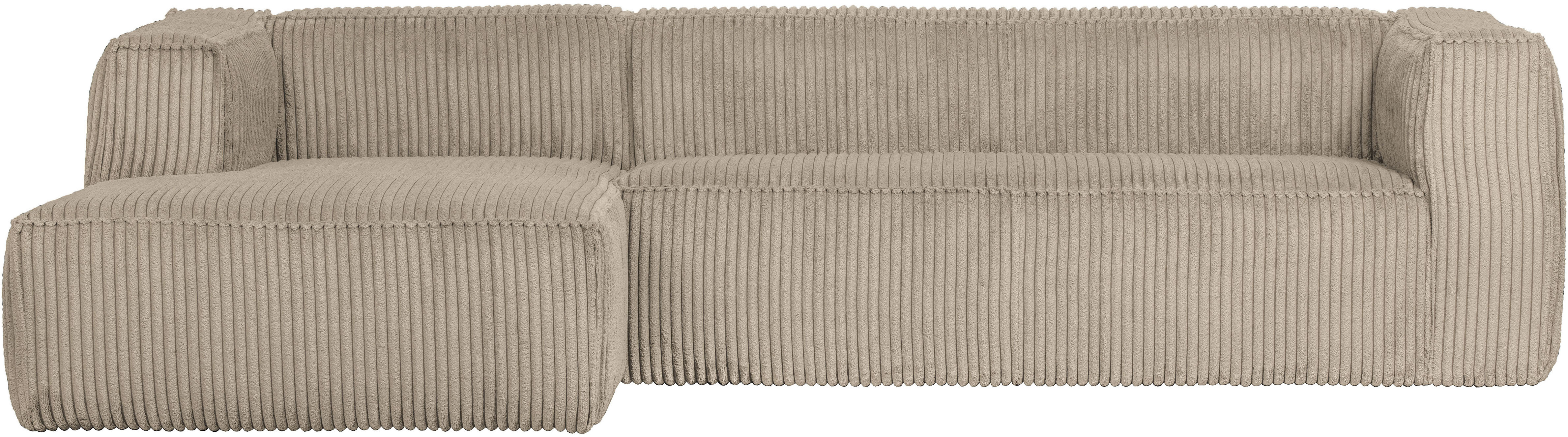 WOOOD Ecksofa "Bean Bezug Links mit hoher Sitzkomfort, H 73 x B 305 x T 96/175 cm" Ripsstoff, Gute Verschleißfestigkeit, Tragkraft 400 kg, pflegeleicht
